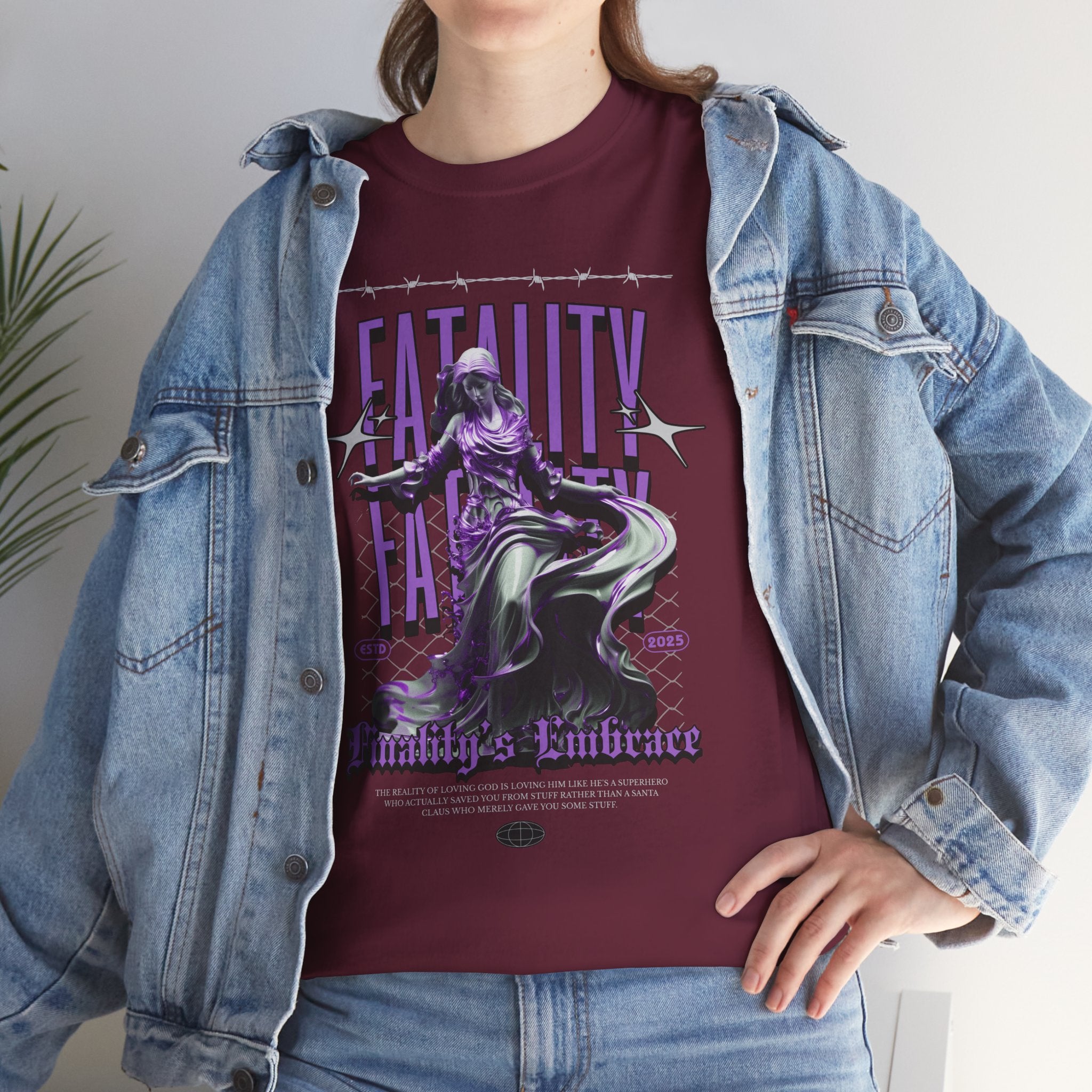 "Fatality's Embrace" Flowing Violet Statue - Gothic Digital Art