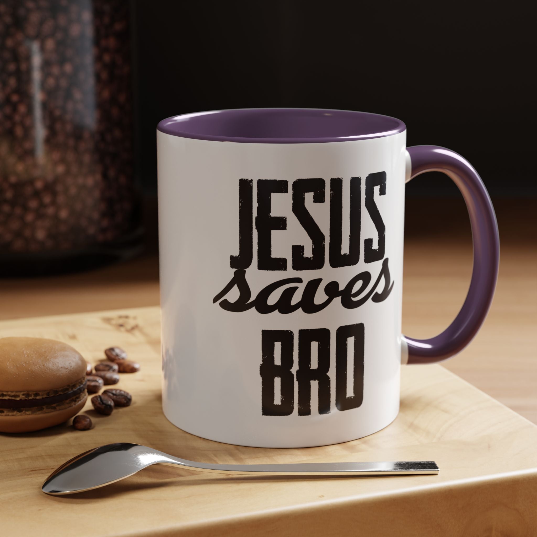 Christian Coffee Mug – 11oz & 15oz Jesus Saves Bro Quote, Colorful Interior