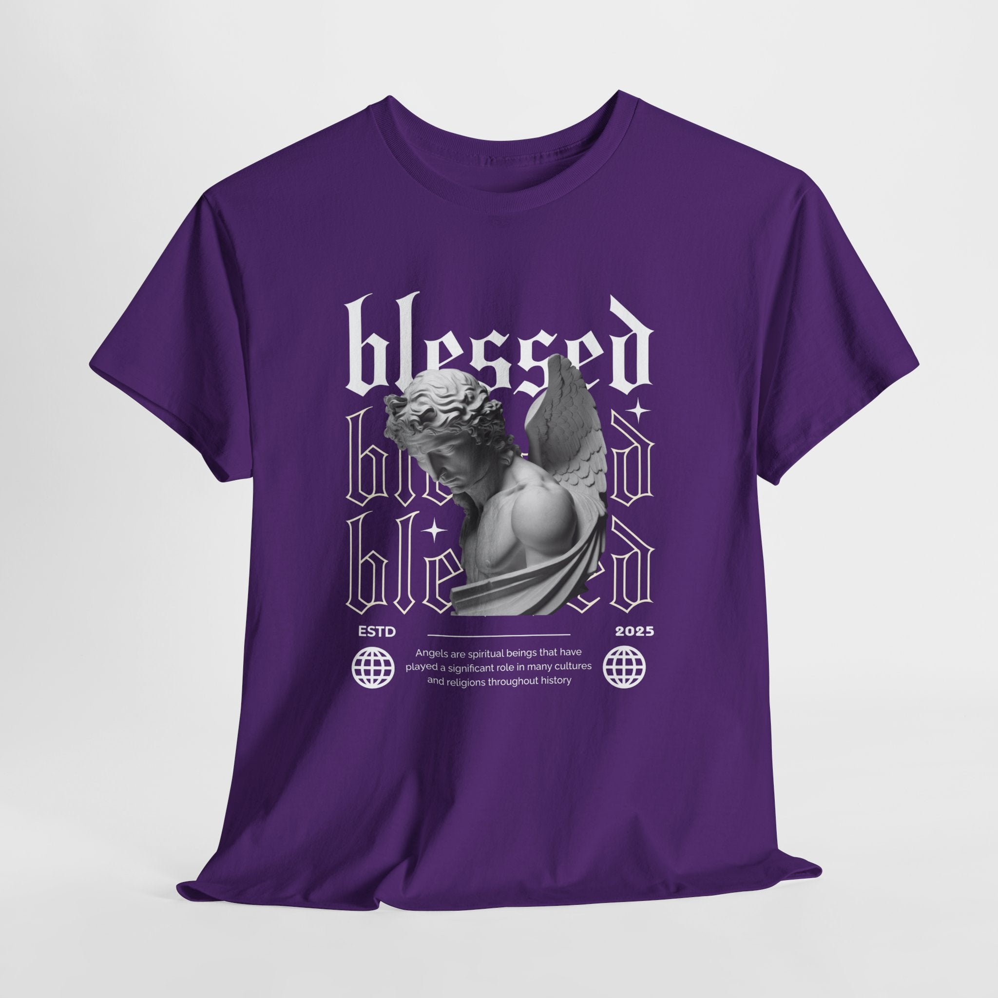 Blessed Guardian: Serene Angelic Sculpture Streetwear