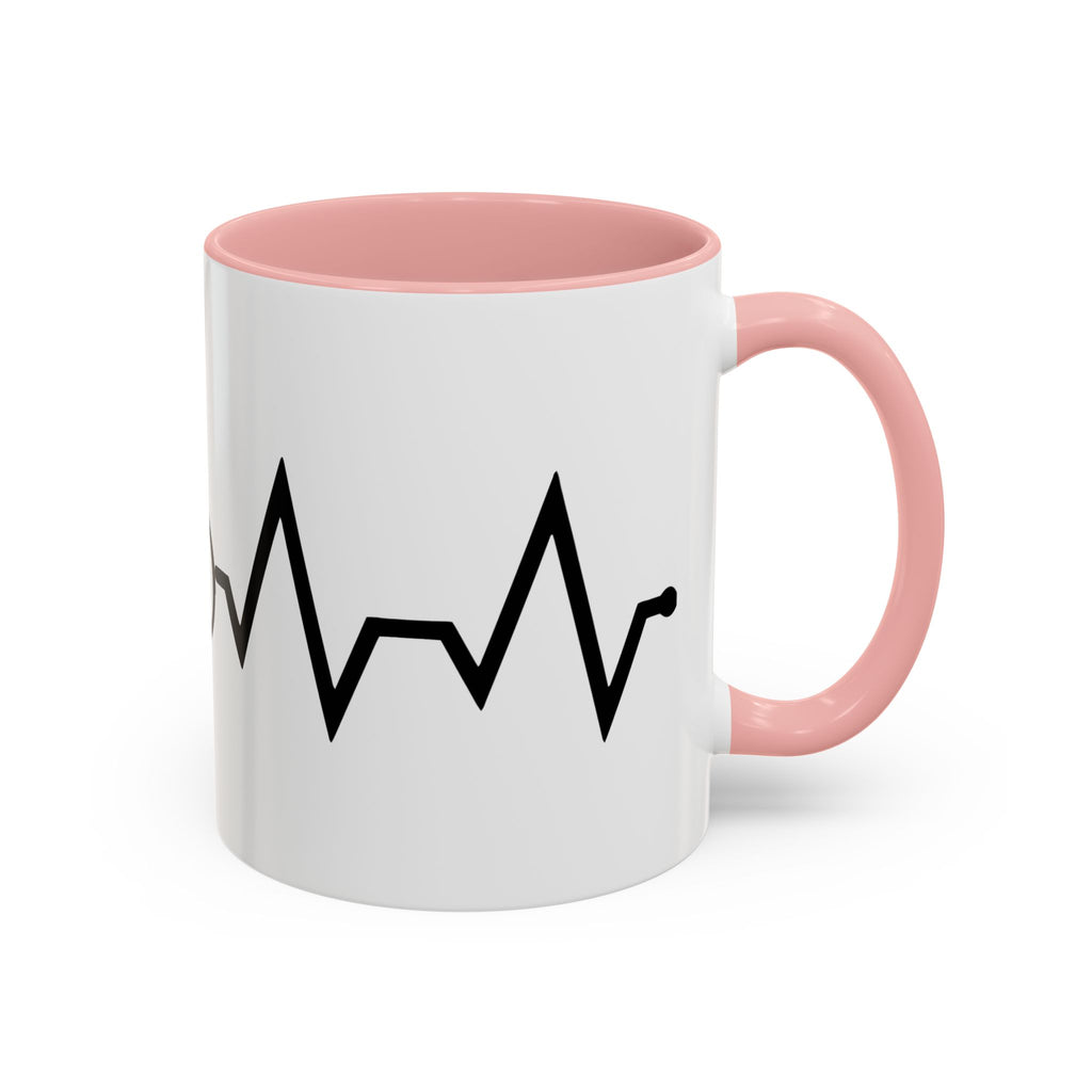 Cycling Lifeline Coffee Mug – 11oz & 15oz Bicycle Heartbeat Design, Colorful Interior