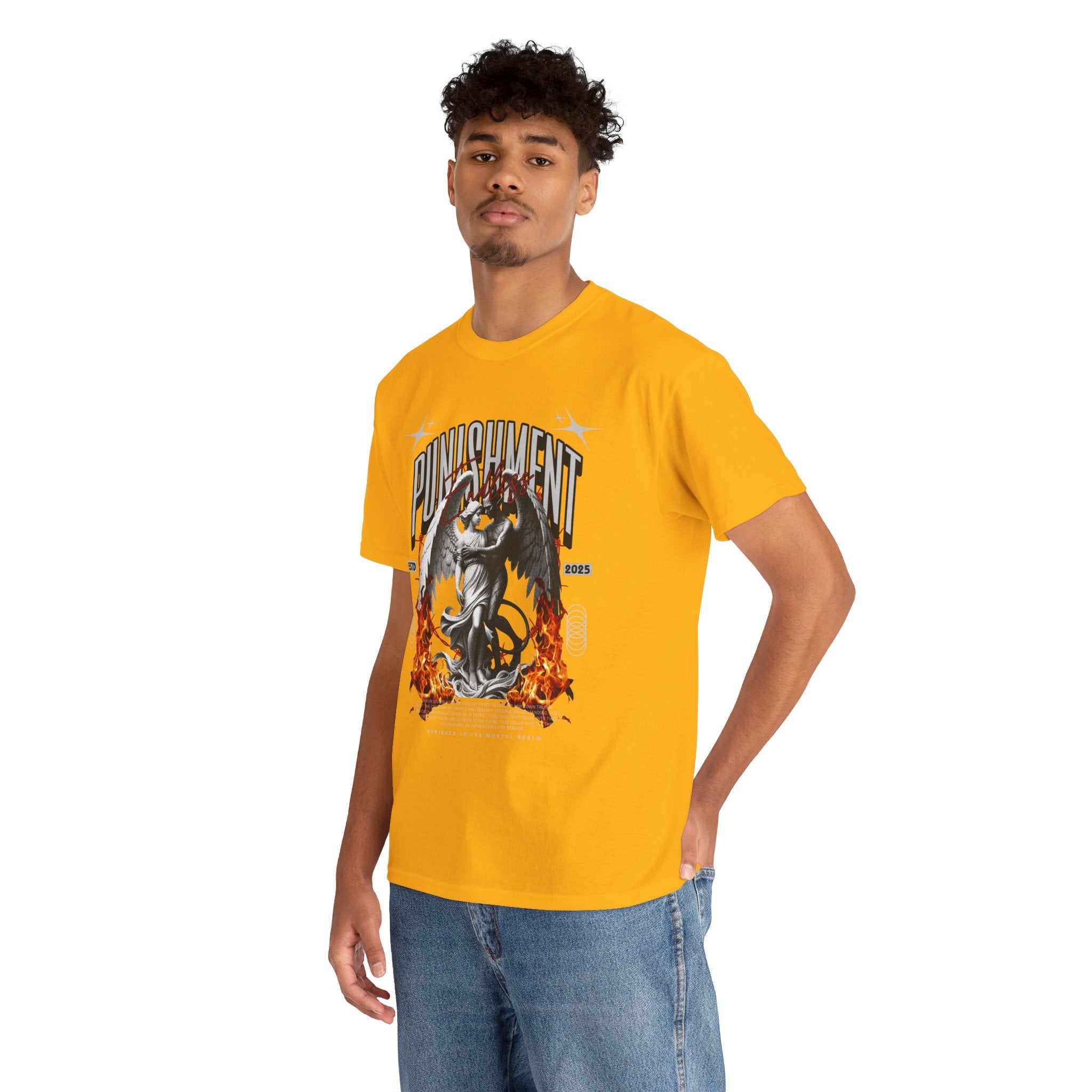 Endless Punishment: Angel & Demon Embrace Streetwear Graphic