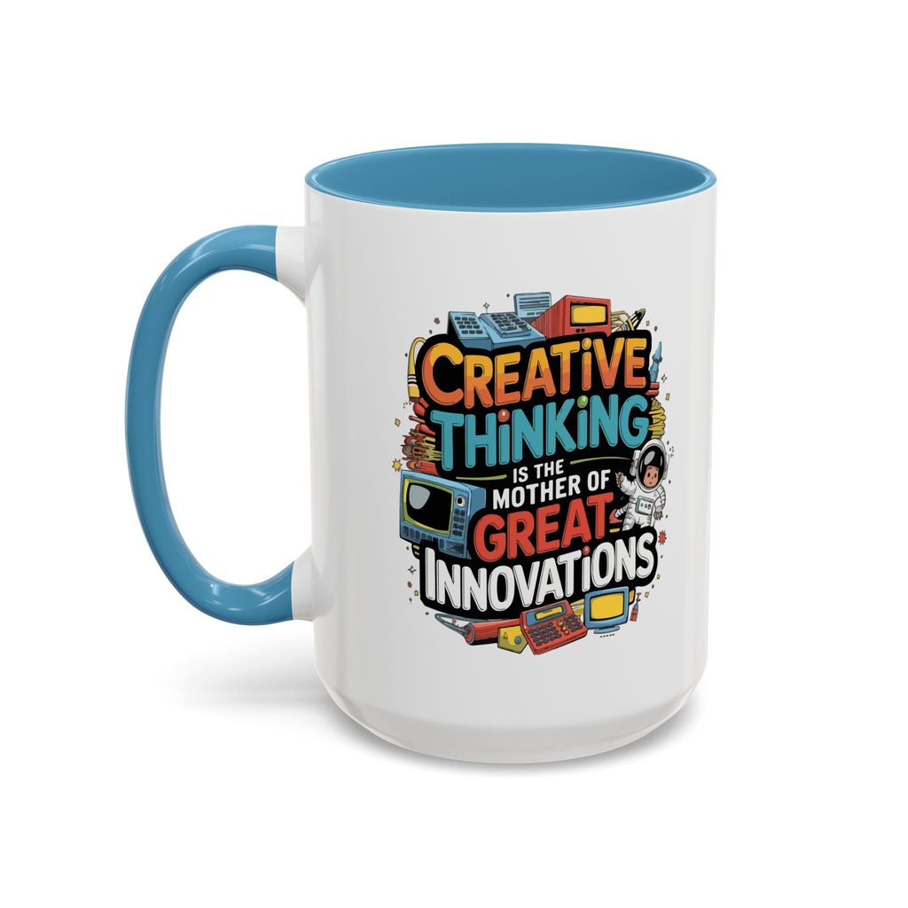 Creative Thinking Coffee Mug – 11oz Inspirational Quote, Colorful Interior