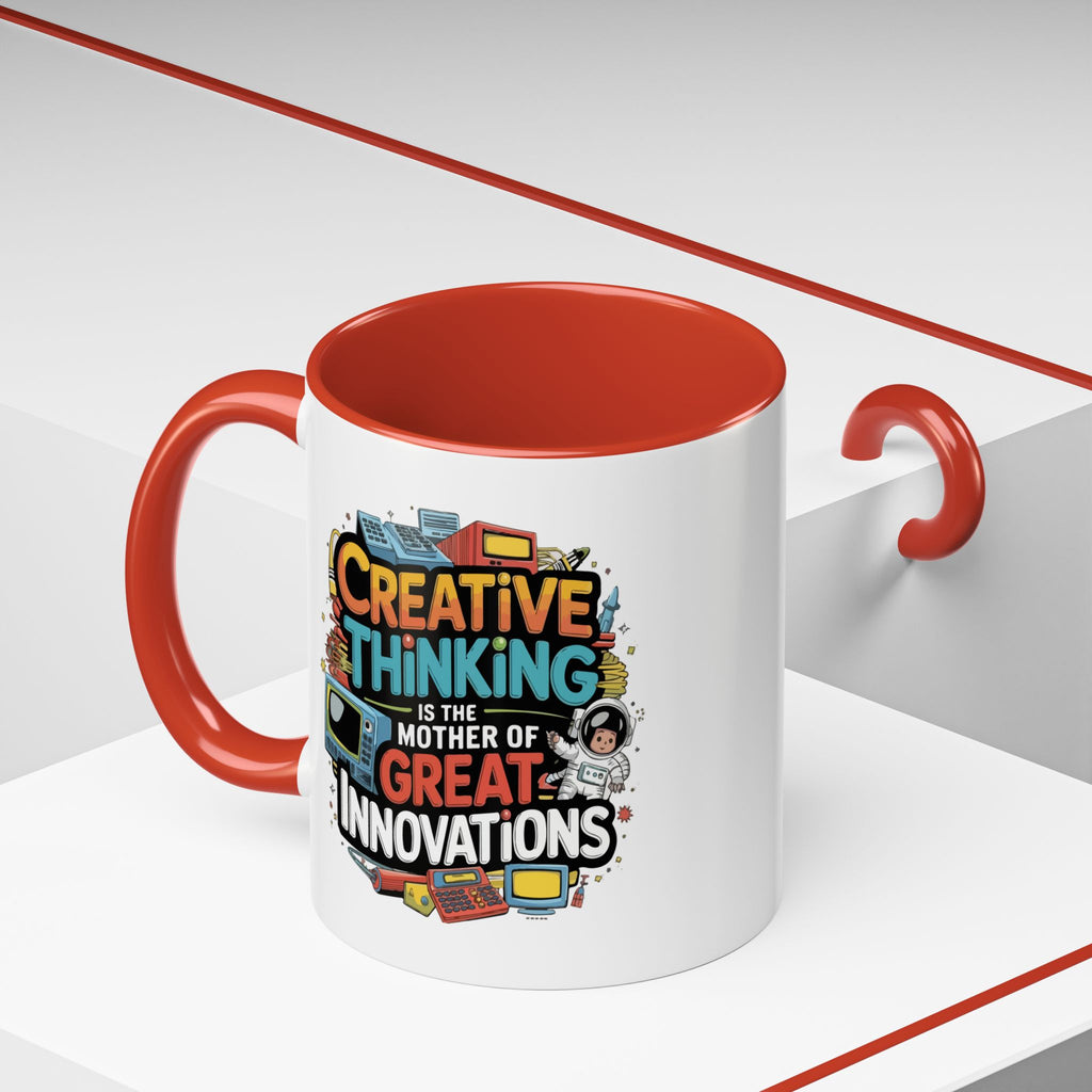 Creative Thinking Coffee Mug – 11oz Inspirational Quote, Colorful Interior