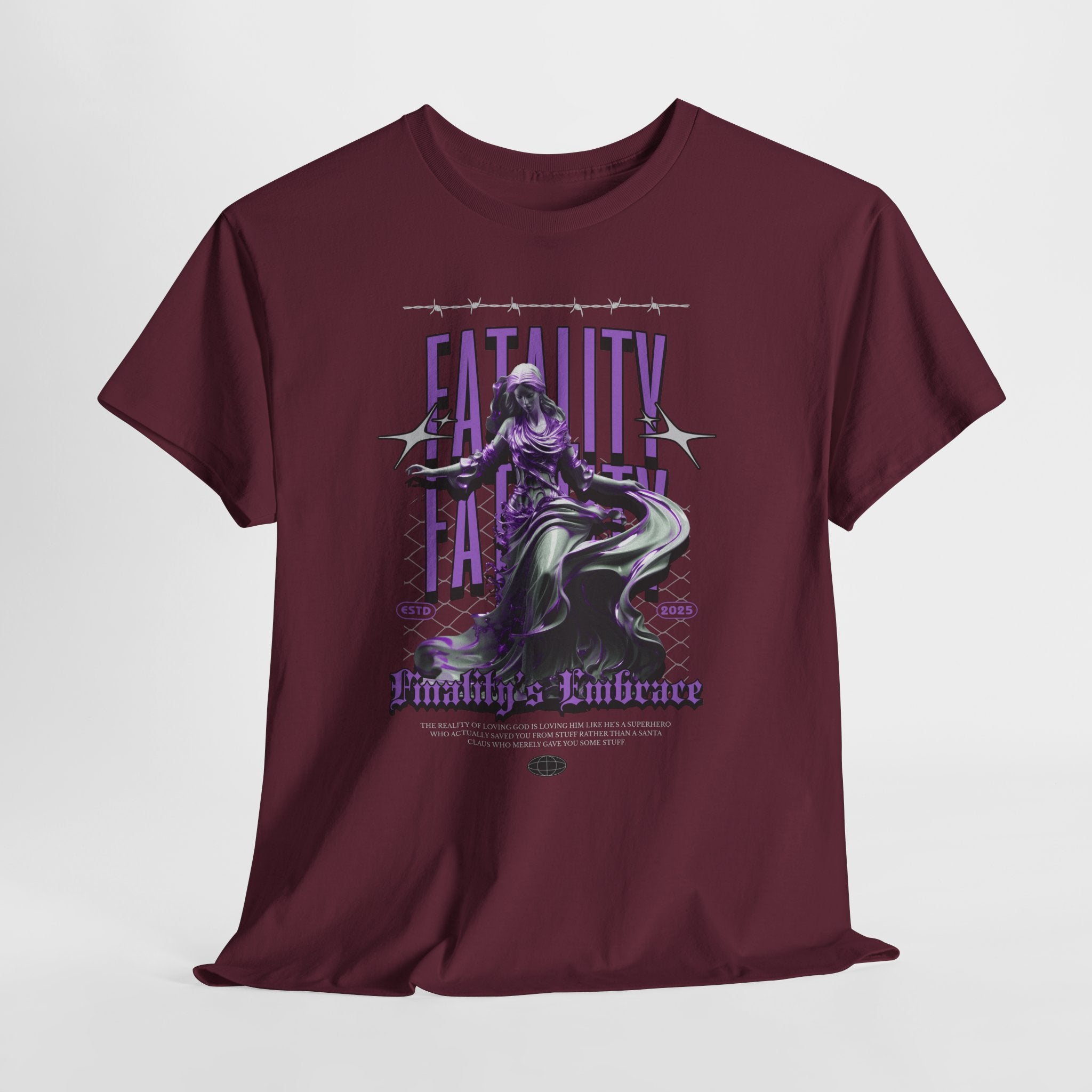 "Fatality's Embrace" Flowing Violet Statue - Gothic Digital Art