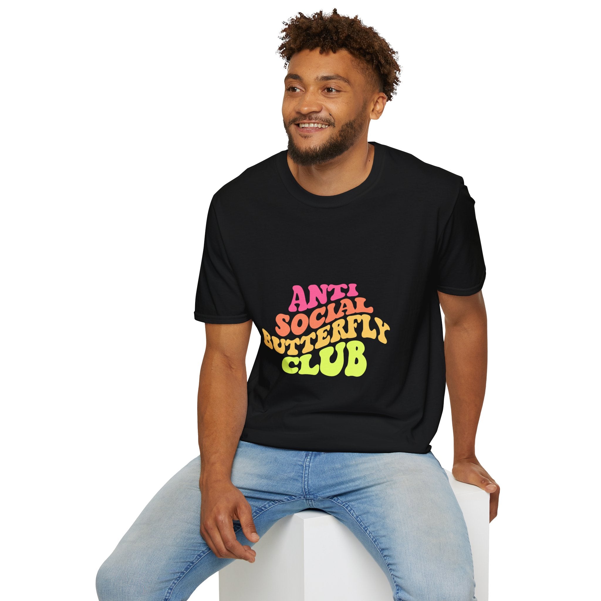 Anti Social Butterfly Club T-Shirt – Funny Introvert Graphic Tee, Sarcastic Unisex Shirt, Humor Casual Apparel