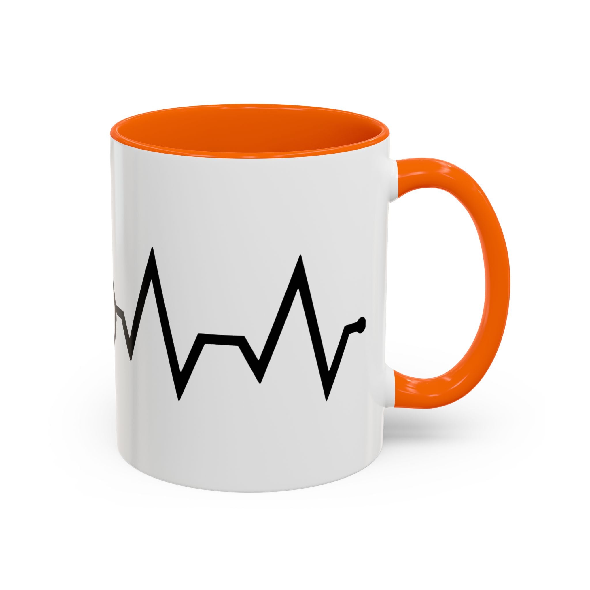 Cycling Lifeline Coffee Mug – 11oz & 15oz Bicycle Heartbeat Design, Colorful Interior