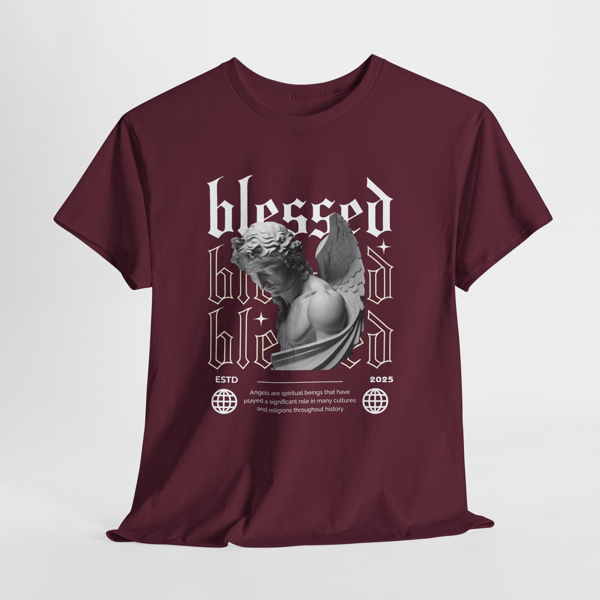 Blessed Guardian: Serene Angelic Sculpture Streetwear