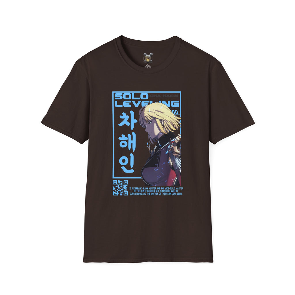 Solo Leveling Cha Hae-In Anime T-Shirt – Black Graphic Tee for Fans