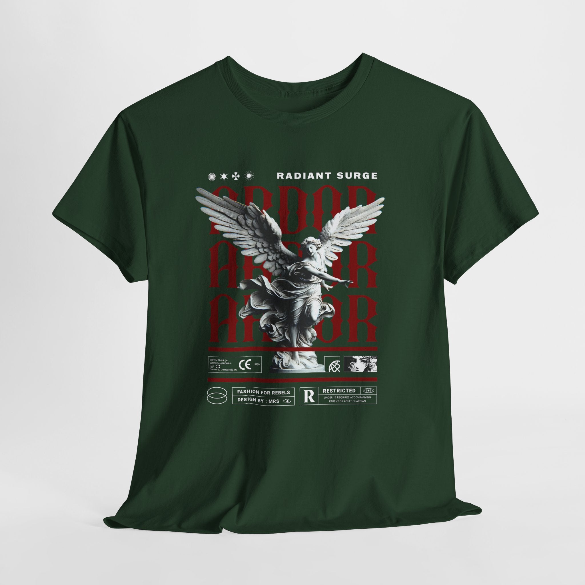 "Divine Angel" - Gothic Black & White T-Shirt Design