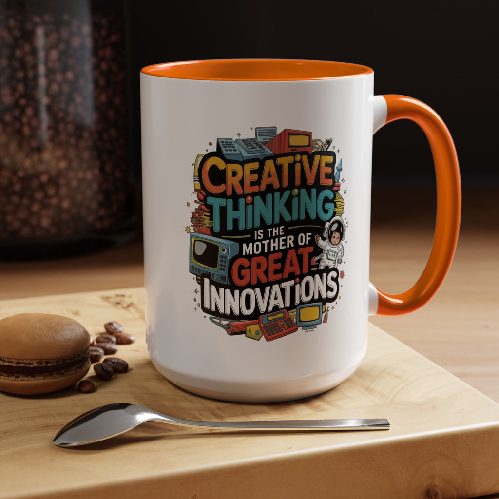 Creative Thinking Coffee Mug – 11oz Inspirational Quote, Colorful Interior