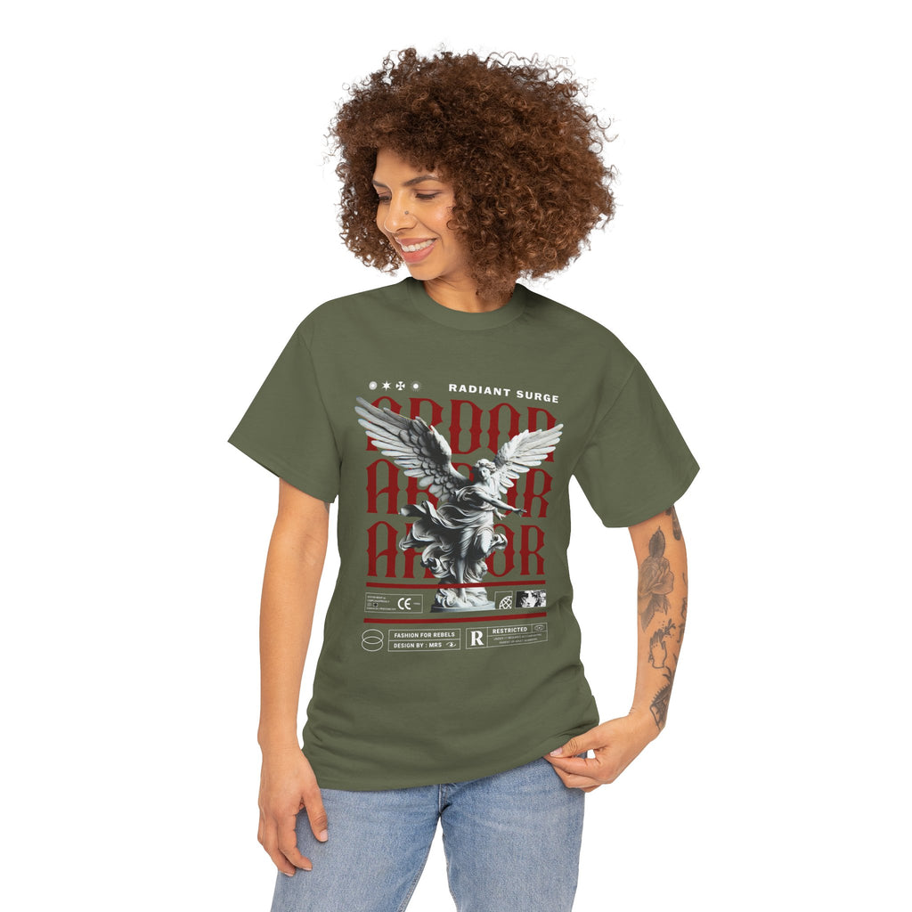 "Divine Angel" - Gothic Black & White T-Shirt Design
