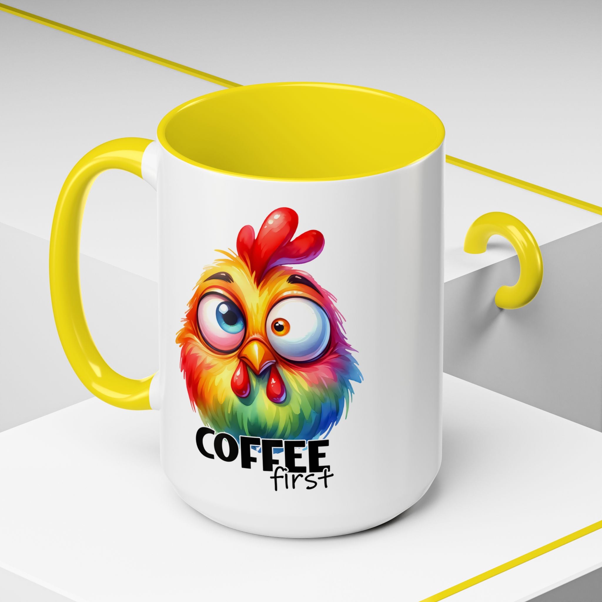 Coffee First – Colorful Chicken Mug