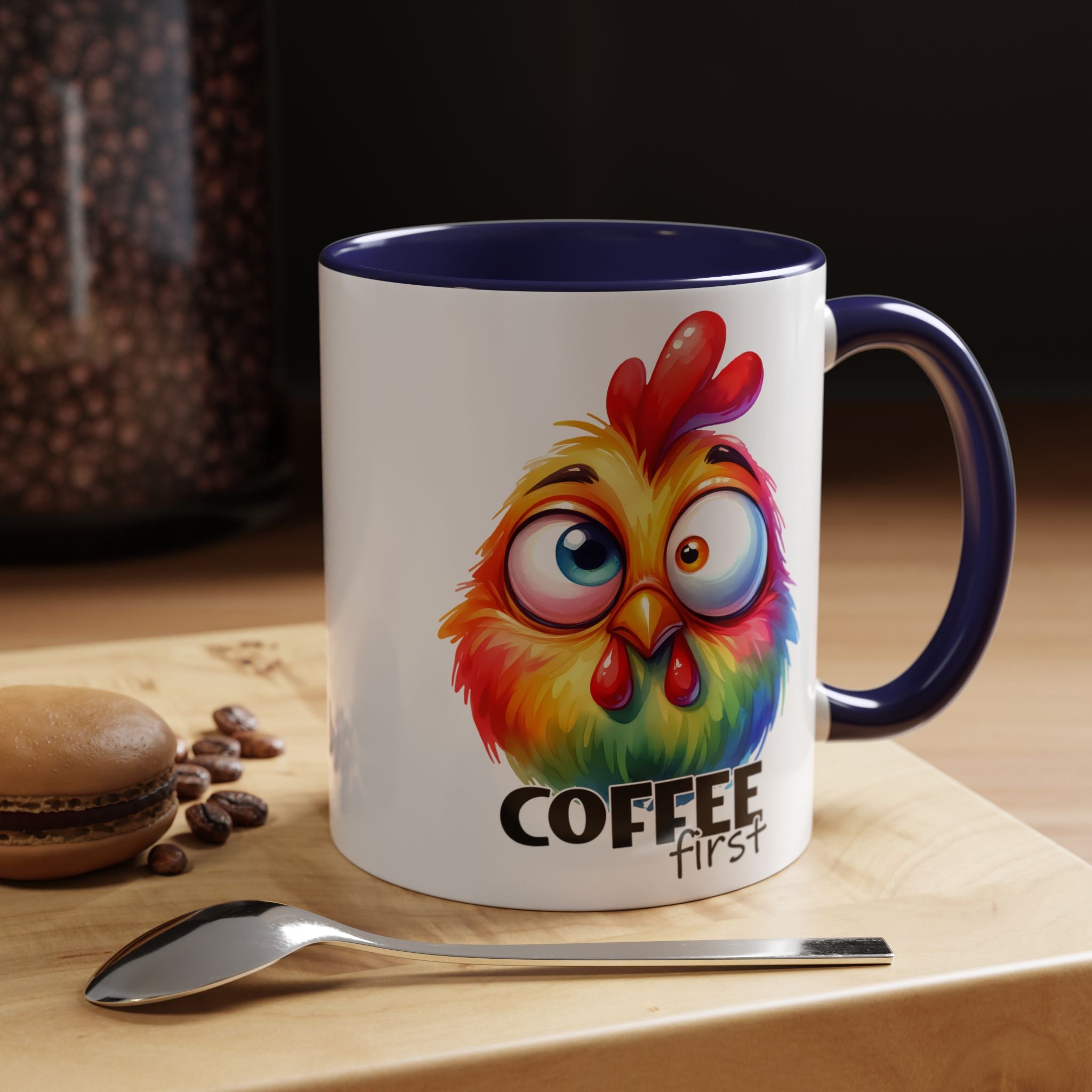 Coffee First – Colorful Chicken Mug