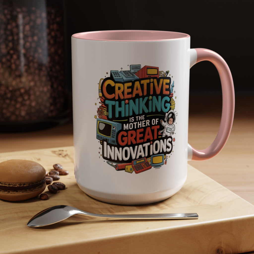 Creative Thinking Coffee Mug – 11oz Inspirational Quote, Colorful Interior