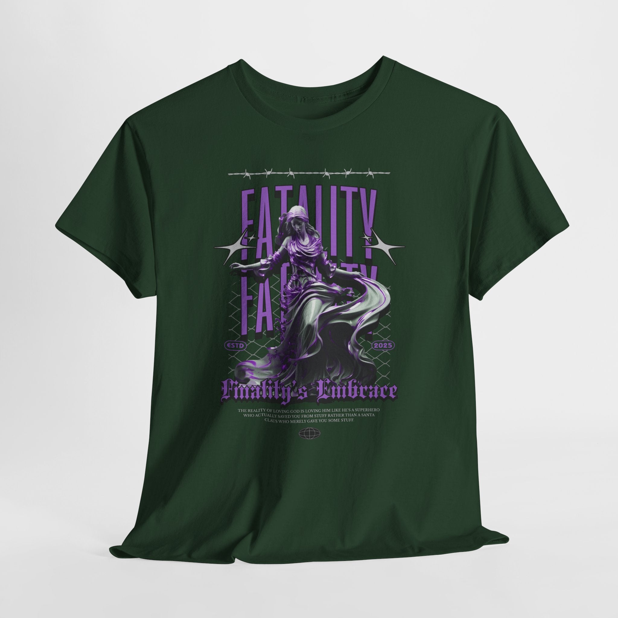 "Fatality's Embrace" Flowing Violet Statue - Gothic Digital Art