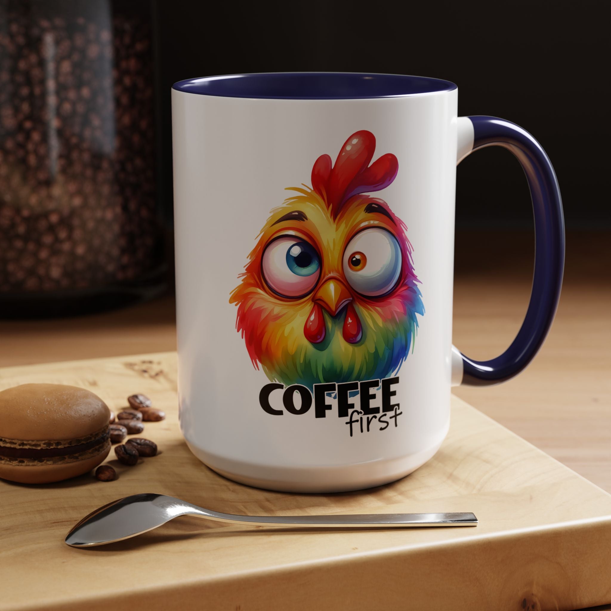Coffee First – Colorful Chicken Mug