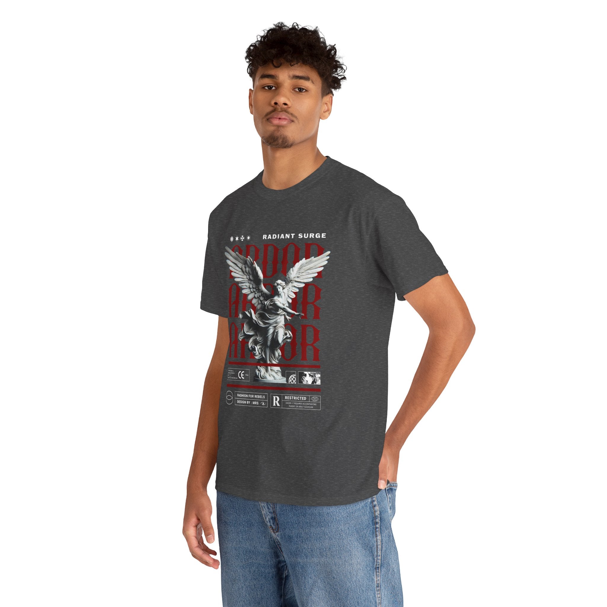 "Divine Angel" - Gothic Black & White T-Shirt Design