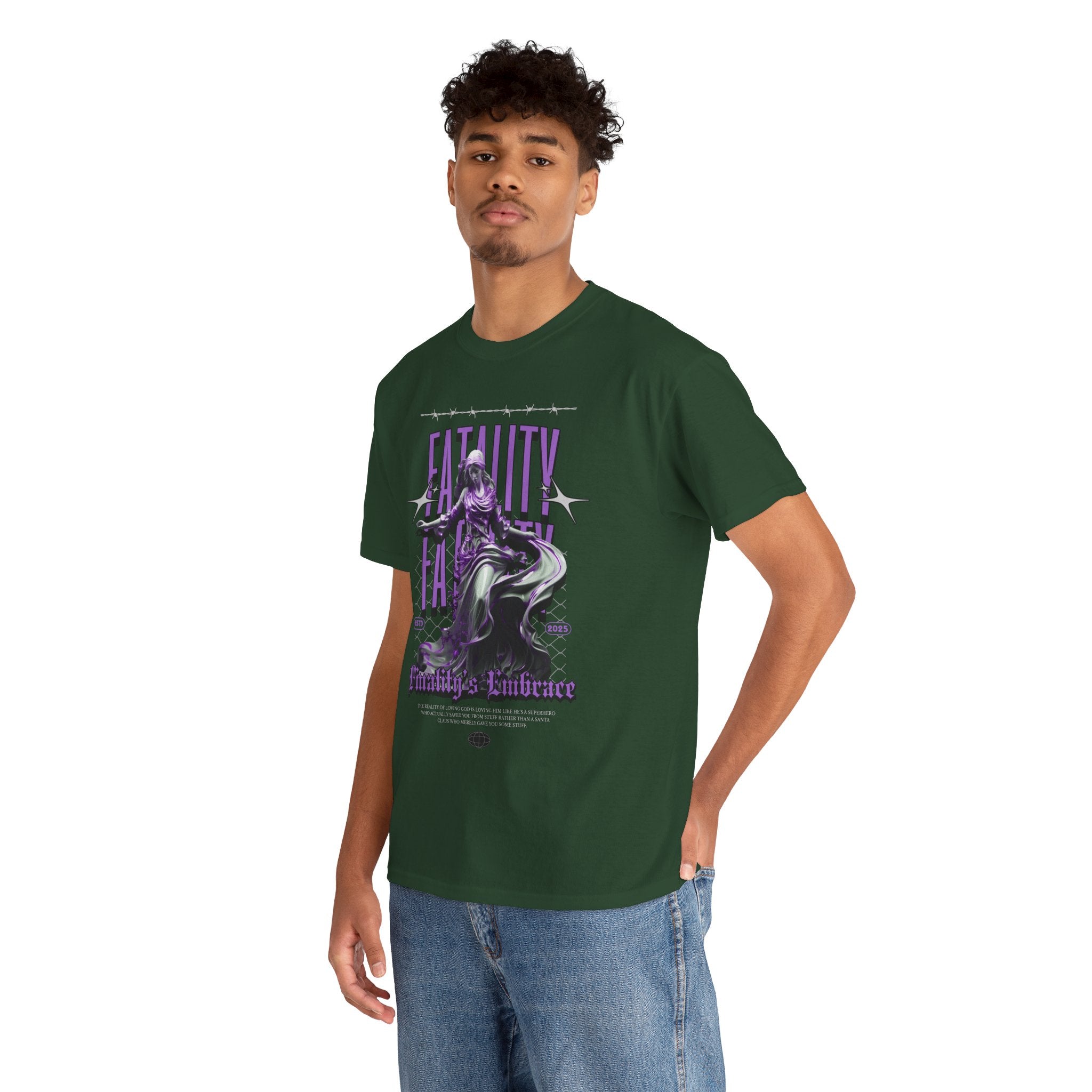 "Fatality's Embrace" Flowing Violet Statue - Gothic Digital Art