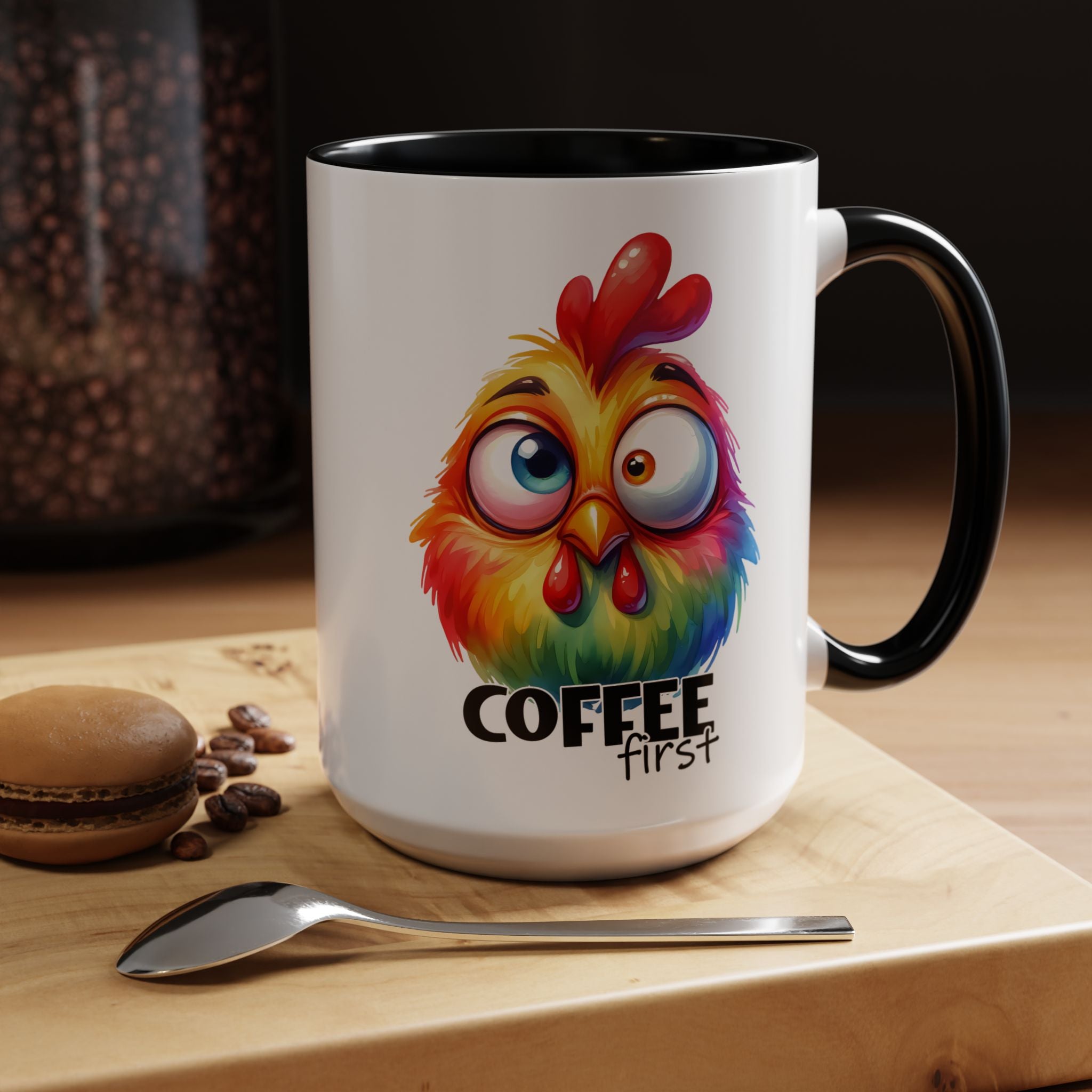 Coffee First – Colorful Chicken Mug