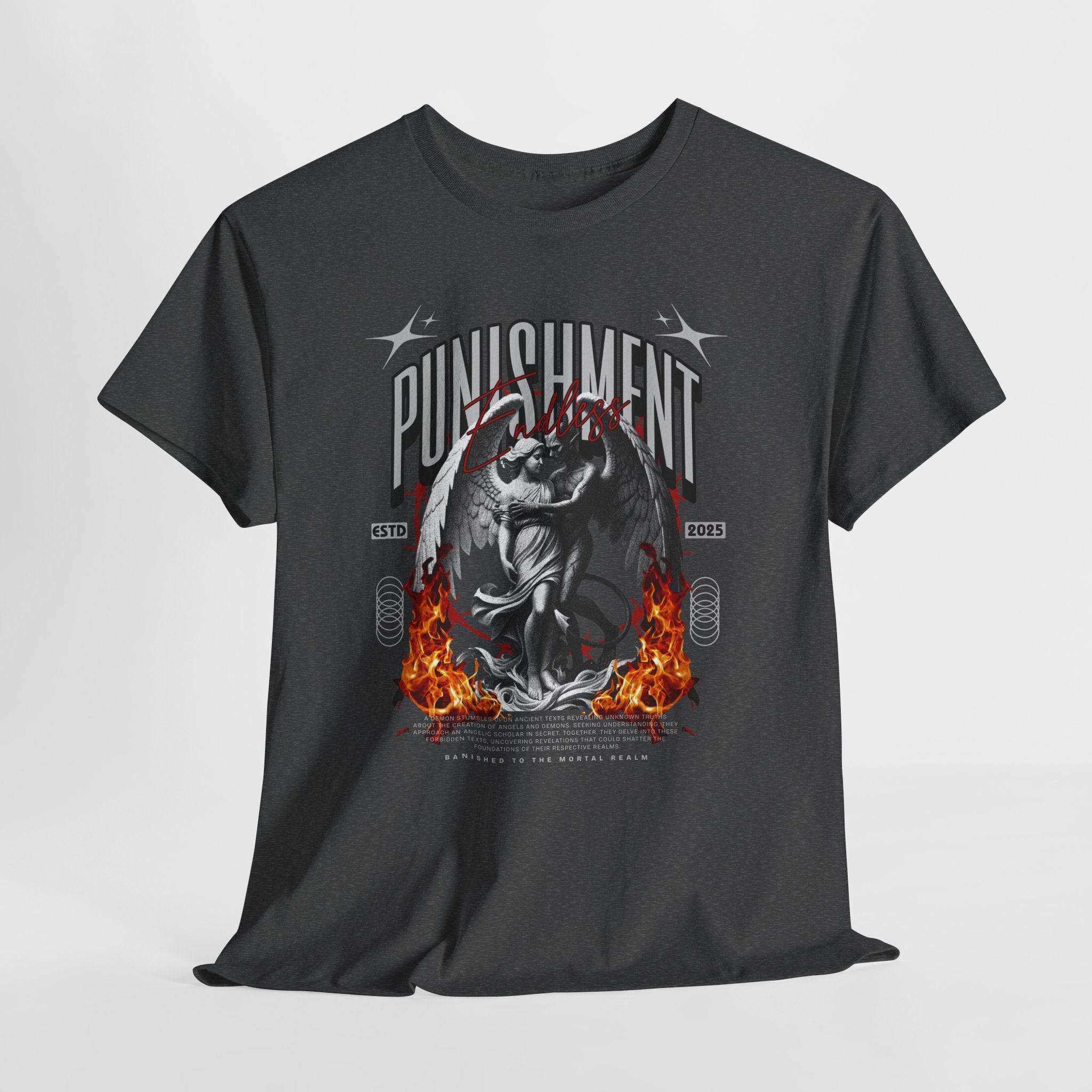 Endless Punishment: Angel & Demon Embrace Streetwear Graphic