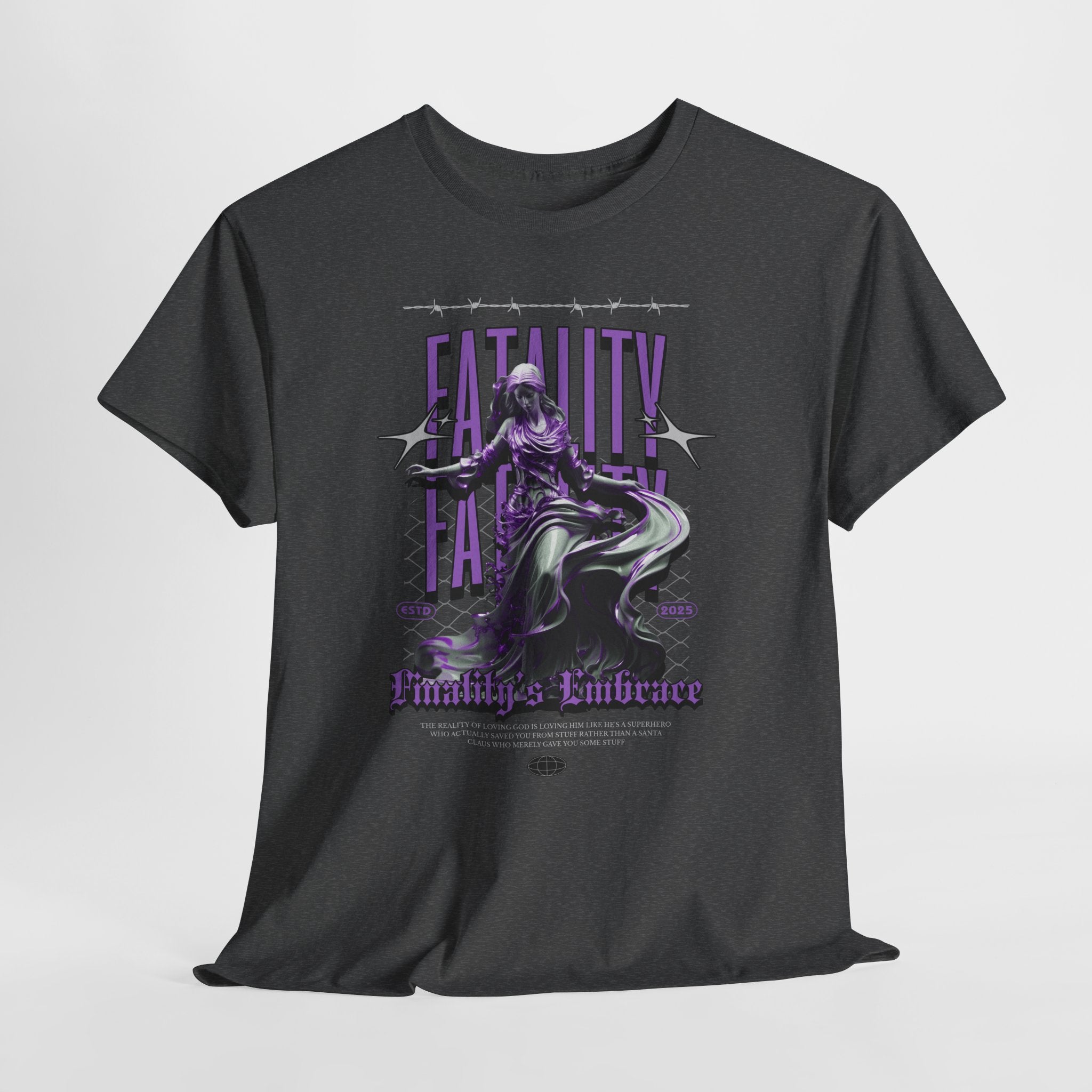 "Fatality's Embrace" Flowing Violet Statue - Gothic Digital Art