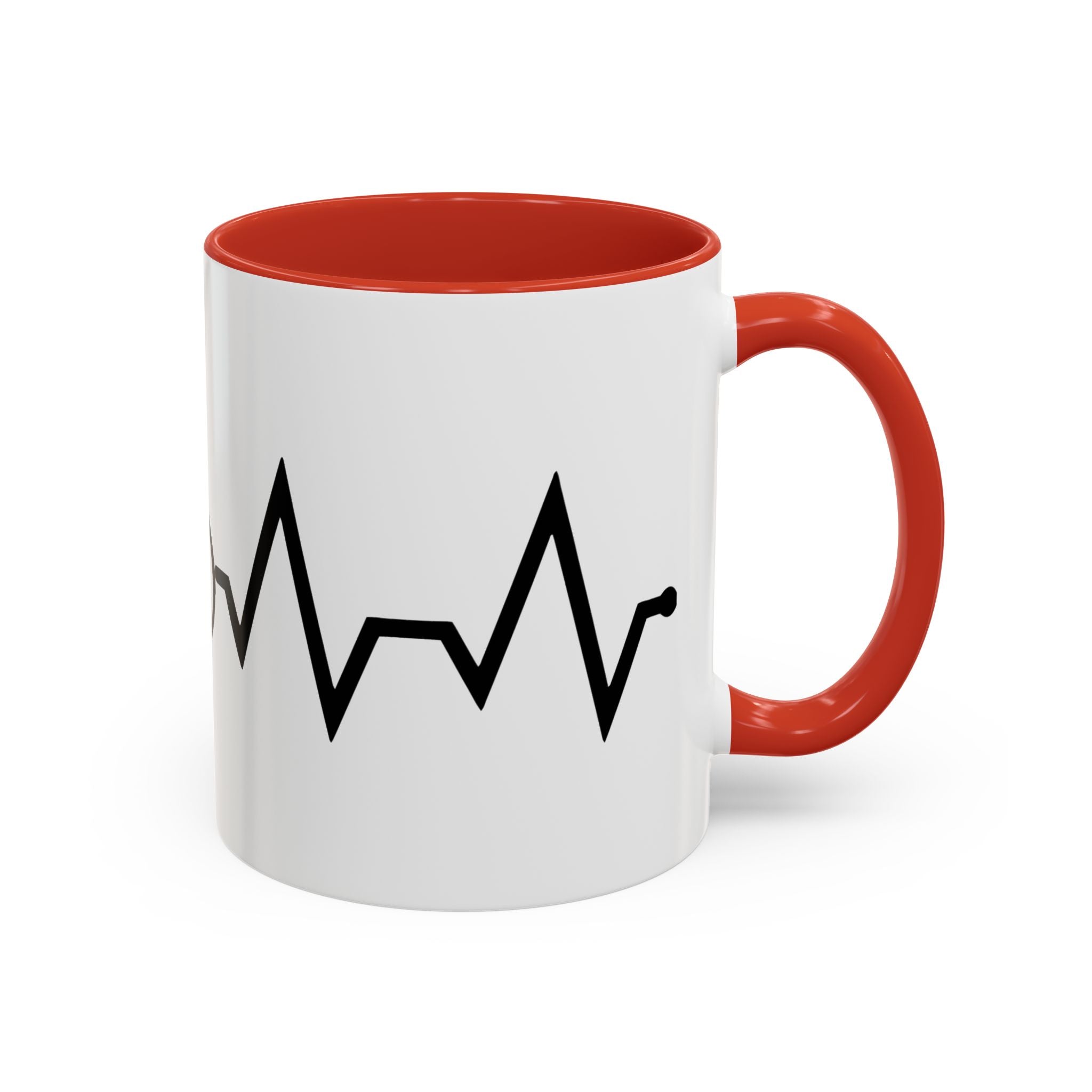 Cycling Lifeline Coffee Mug – 11oz & 15oz Bicycle Heartbeat Design, Colorful Interior