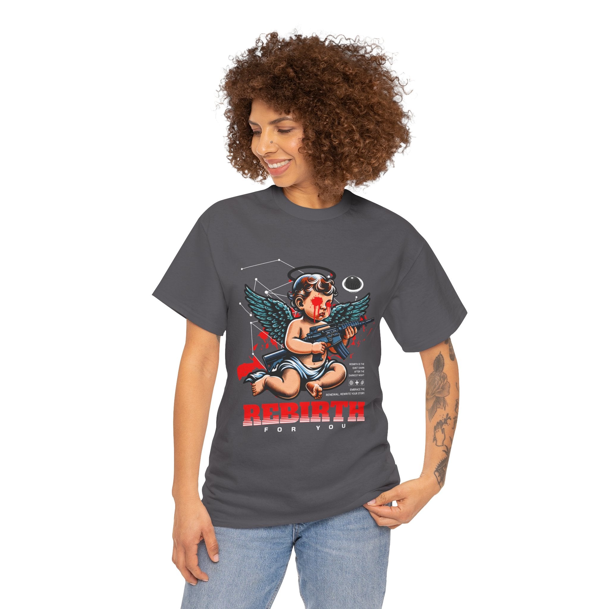 "Divine Angel" - Gothic Engraving T-Shirt Design