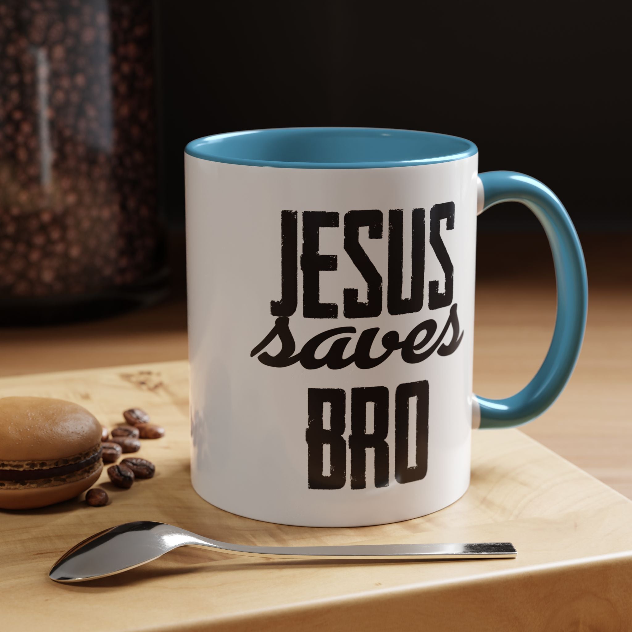 Christian Coffee Mug – 11oz & 15oz Jesus Saves Bro Quote, Colorful Interior