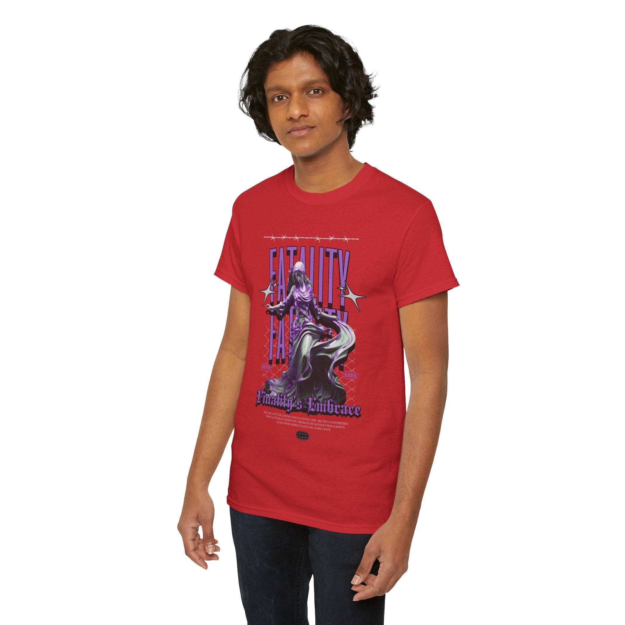 "Fatality's Embrace" Flowing Violet Statue - Gothic Digital Art