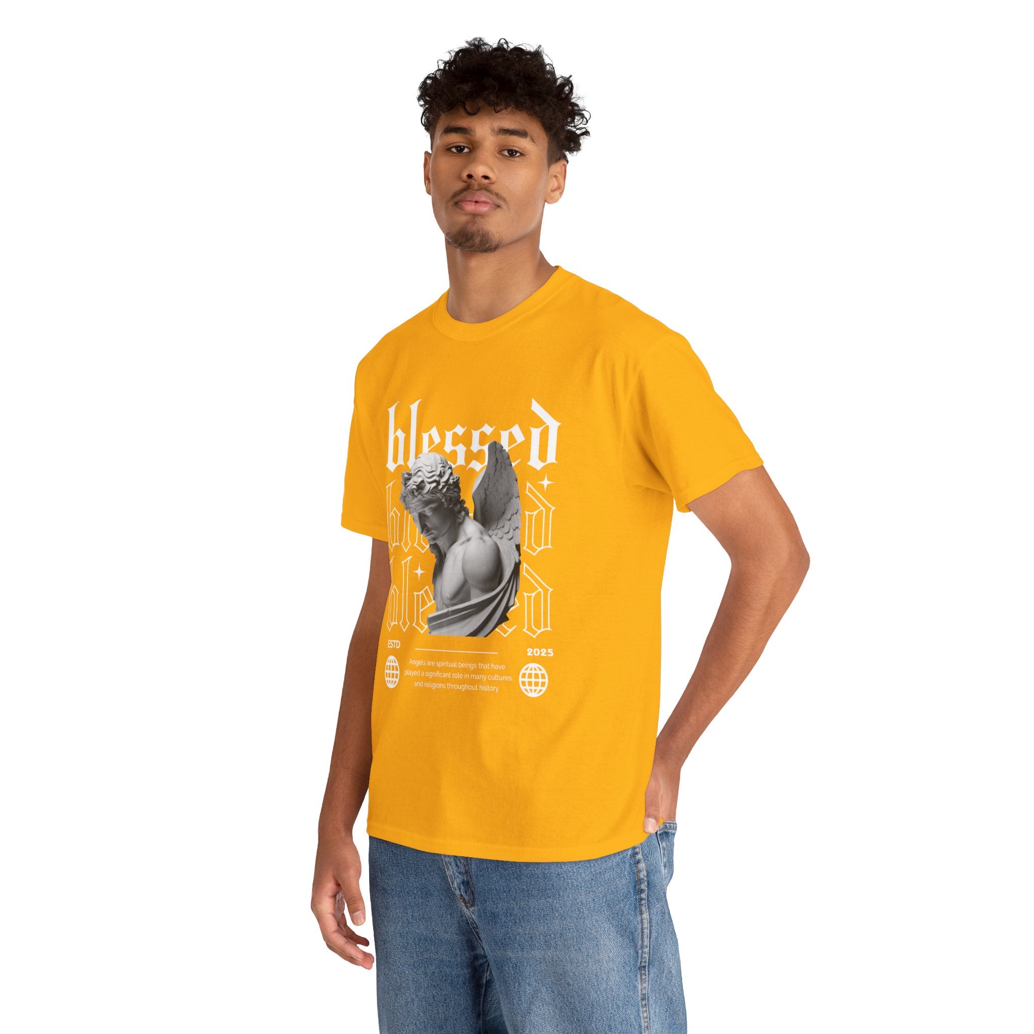 Blessed Guardian: Serene Angelic Sculpture Streetwear
