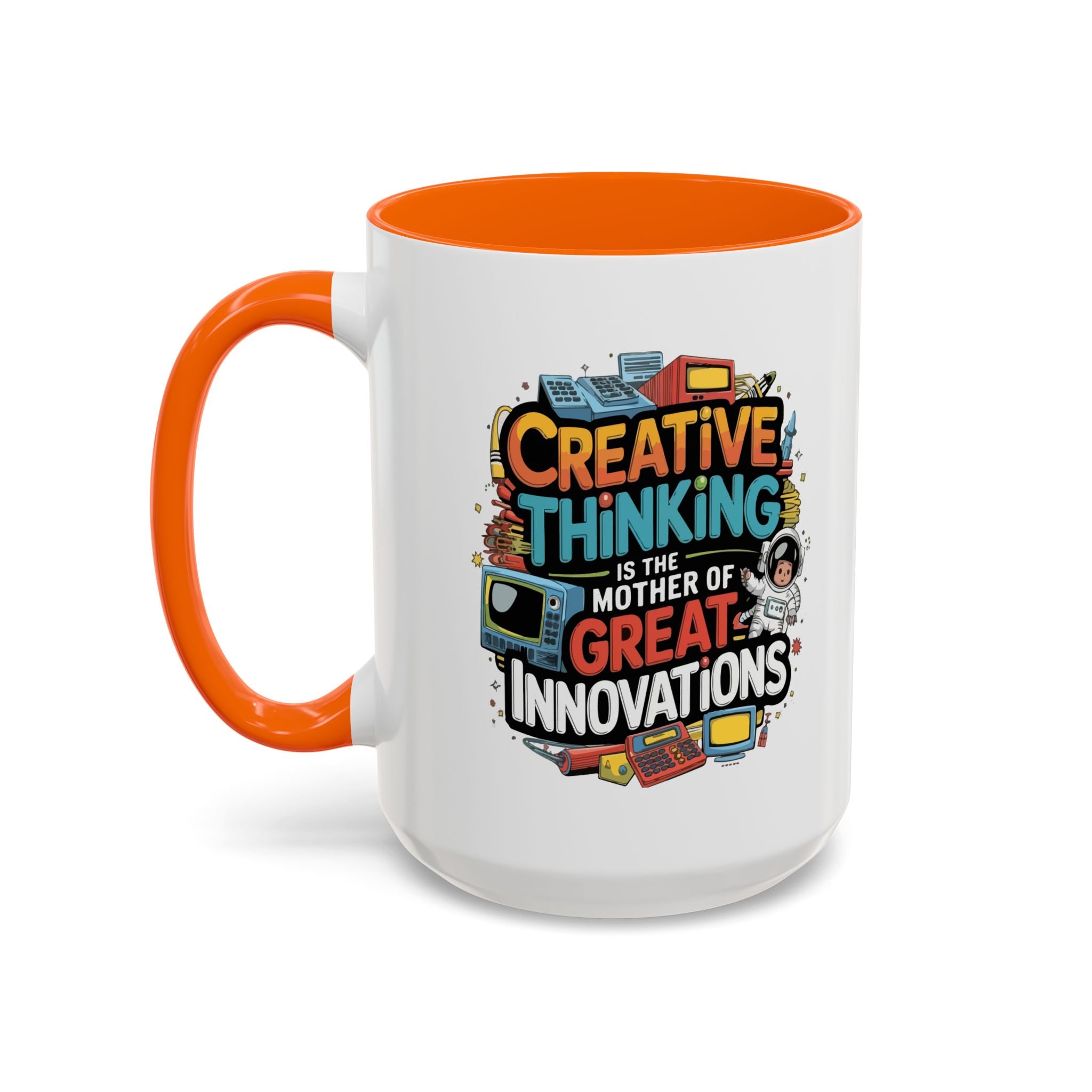 Creative Thinking Coffee Mug – 11oz Inspirational Quote, Colorful Interior