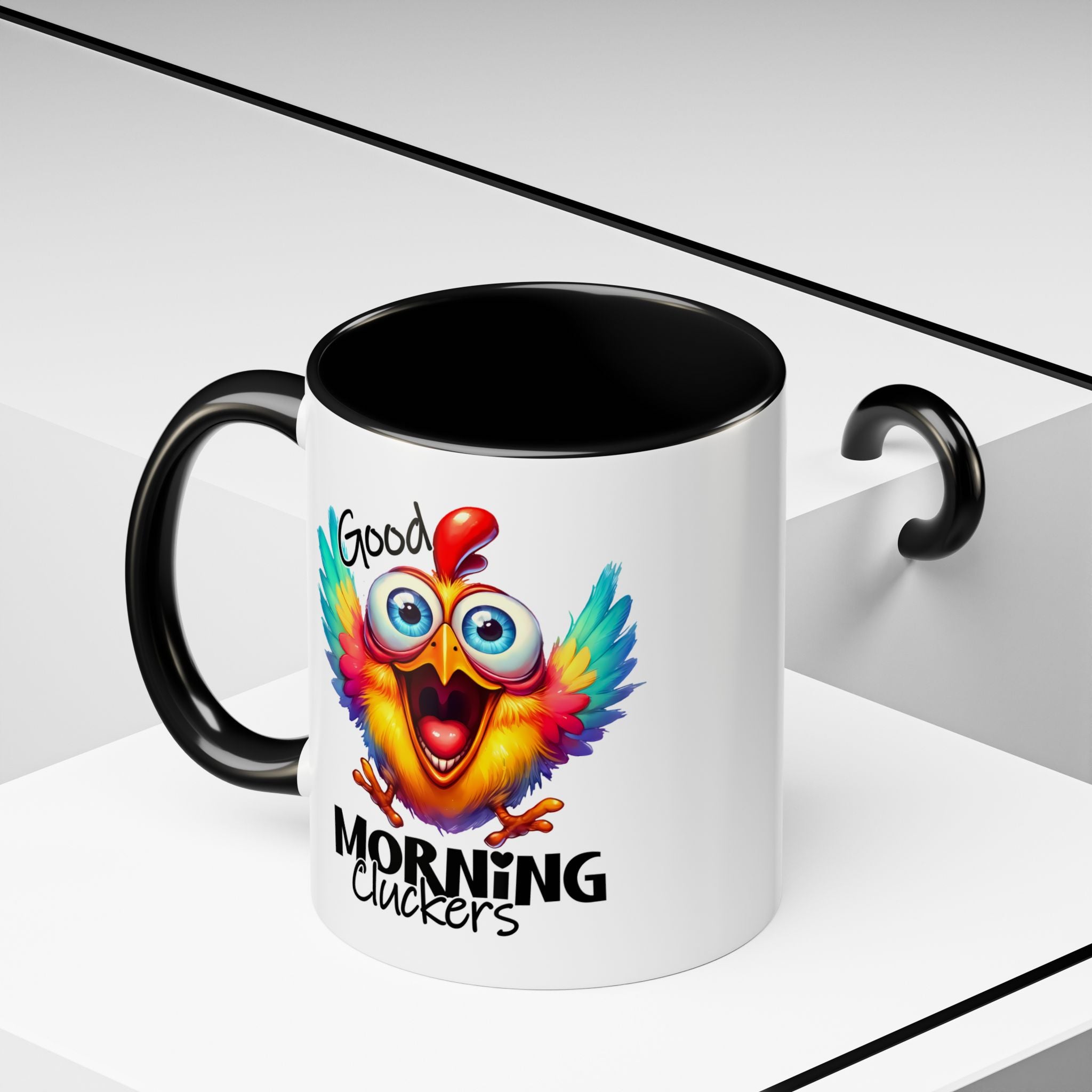 Good Morning Cluckers – Cheerful Chicken Mug