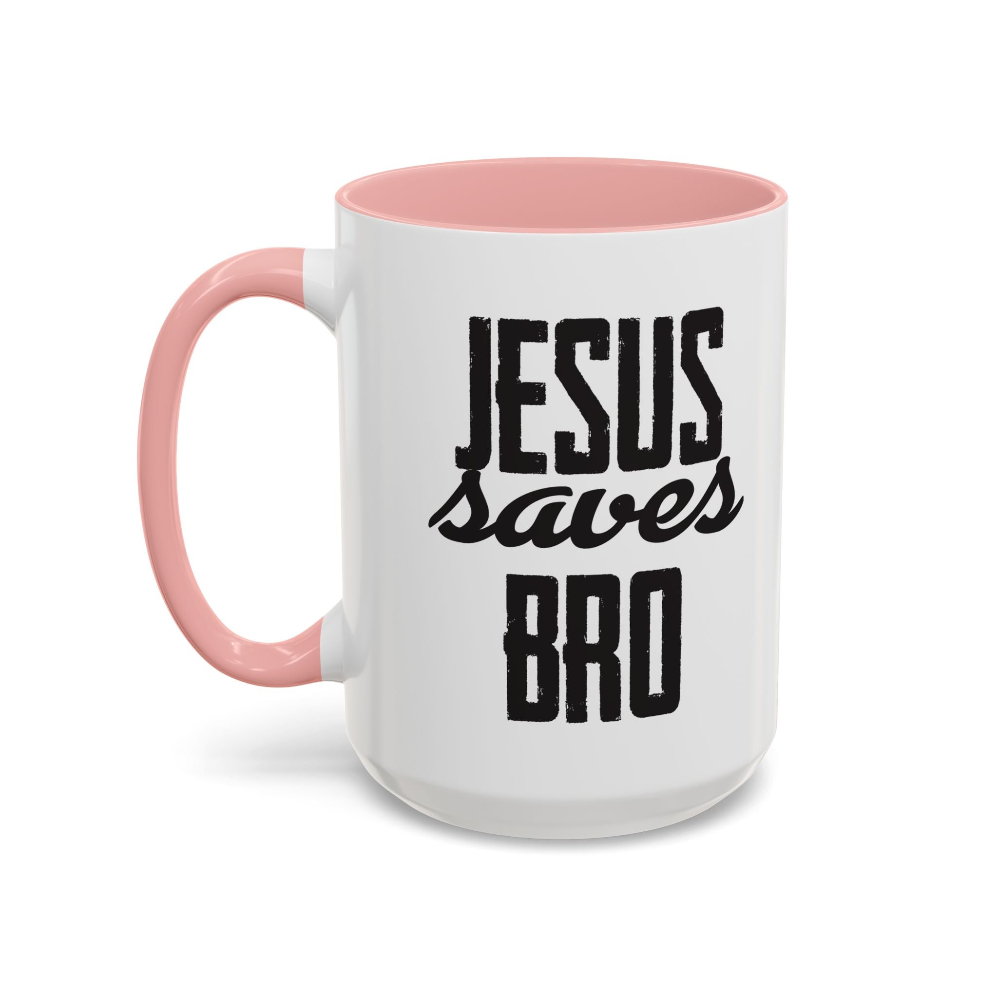 Christian Coffee Mug – 11oz & 15oz Jesus Saves Bro Quote, Colorful Interior
