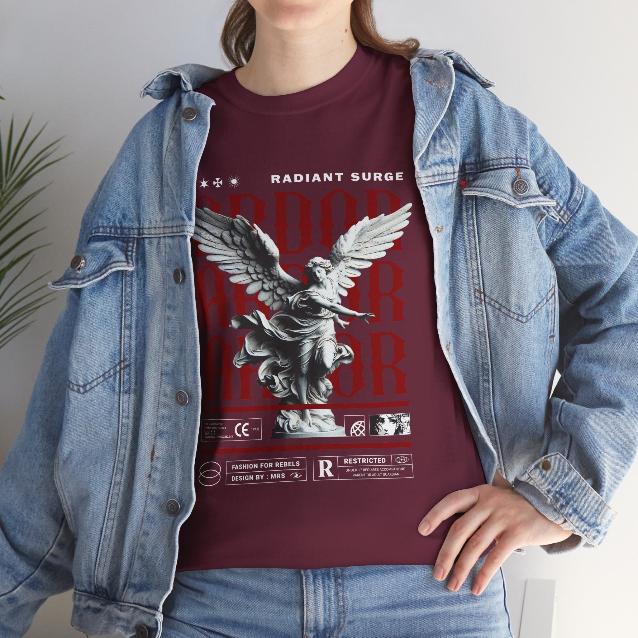 "Divine Angel" - Gothic Black & White T-Shirt Design
