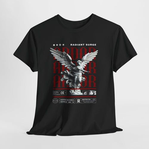 "Divine Angel" - Gothic Black & White T-Shirt Design