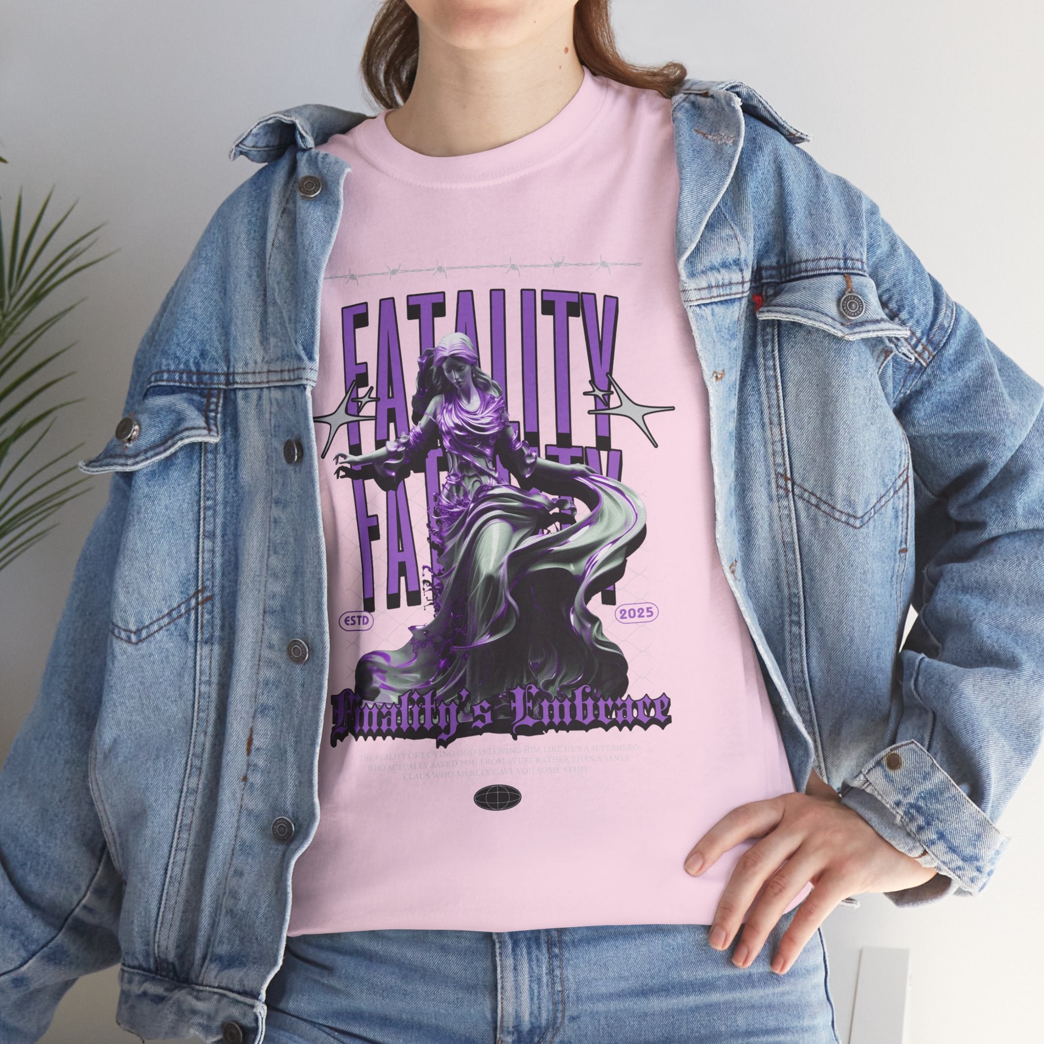 "Fatality's Embrace" Flowing Violet Statue - Gothic Digital Art
