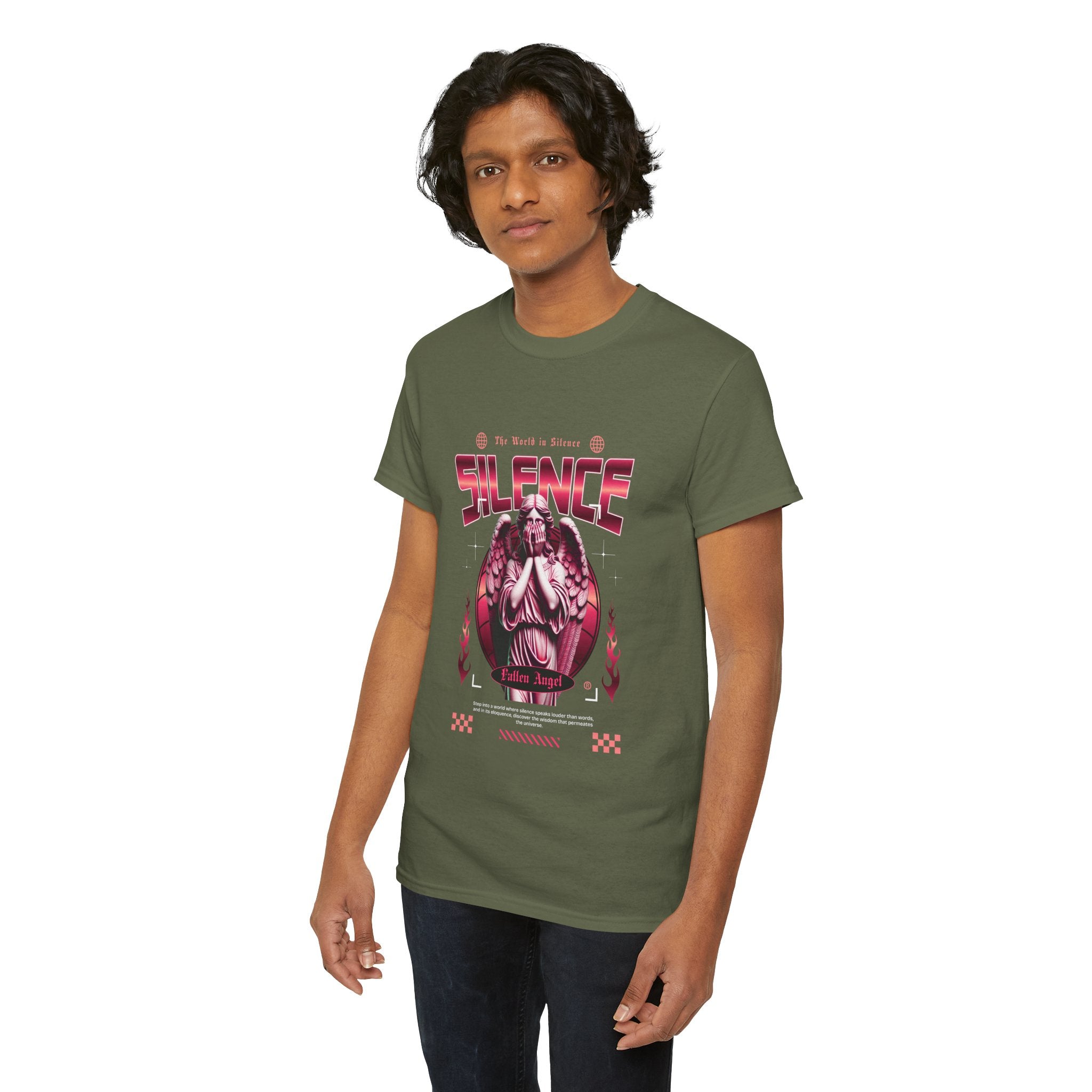 Echoes of Silence: Fallen Angel Streetwear Art