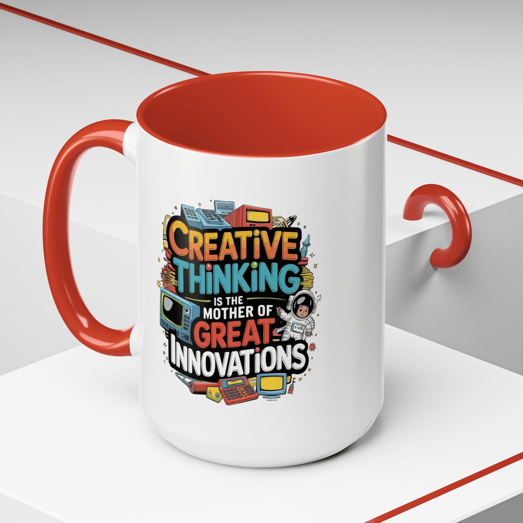 Creative Thinking Coffee Mug – 11oz Inspirational Quote, Colorful Interior