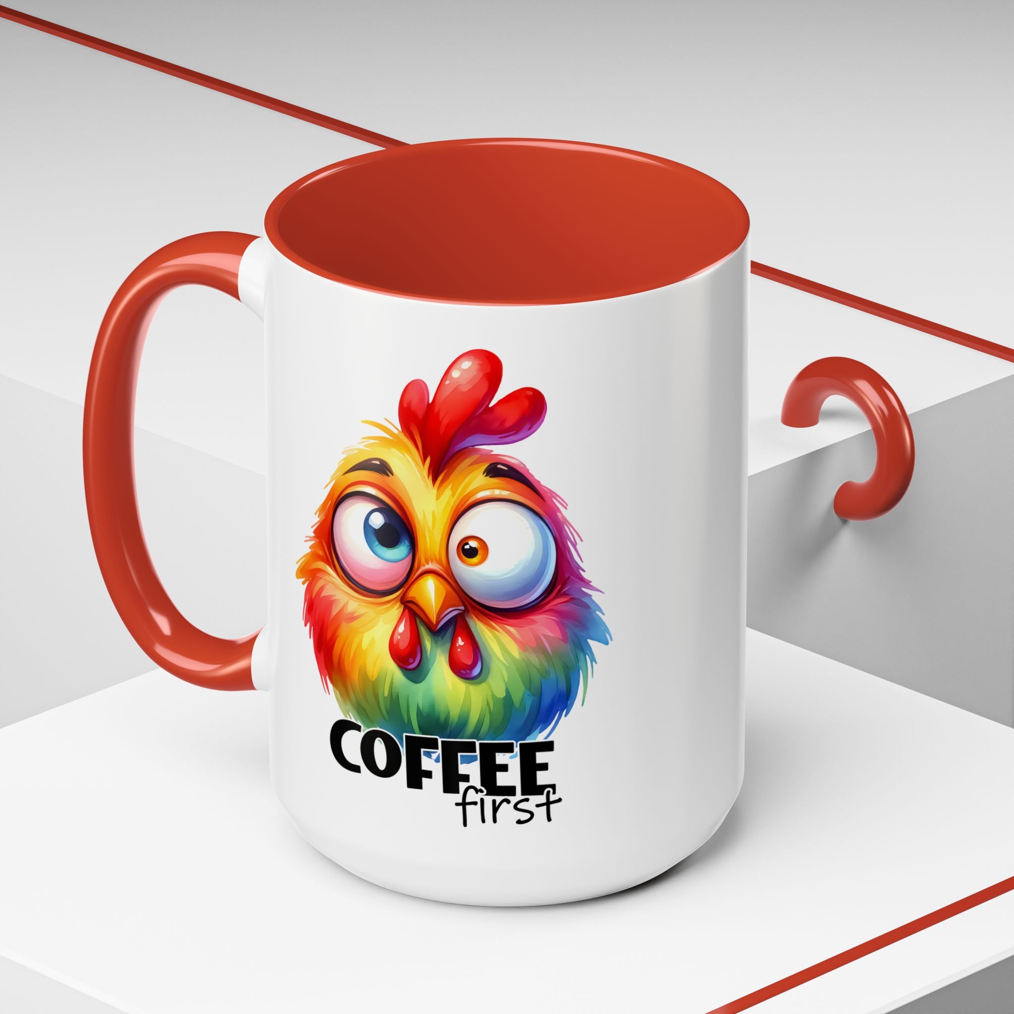 Coffee First – Colorful Chicken Mug