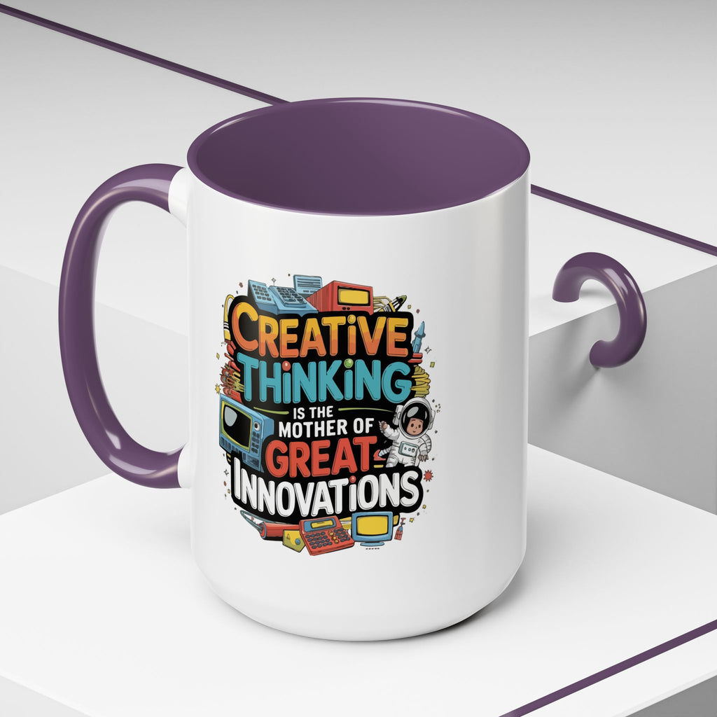 Creative Thinking Coffee Mug – 11oz Inspirational Quote, Colorful Interior