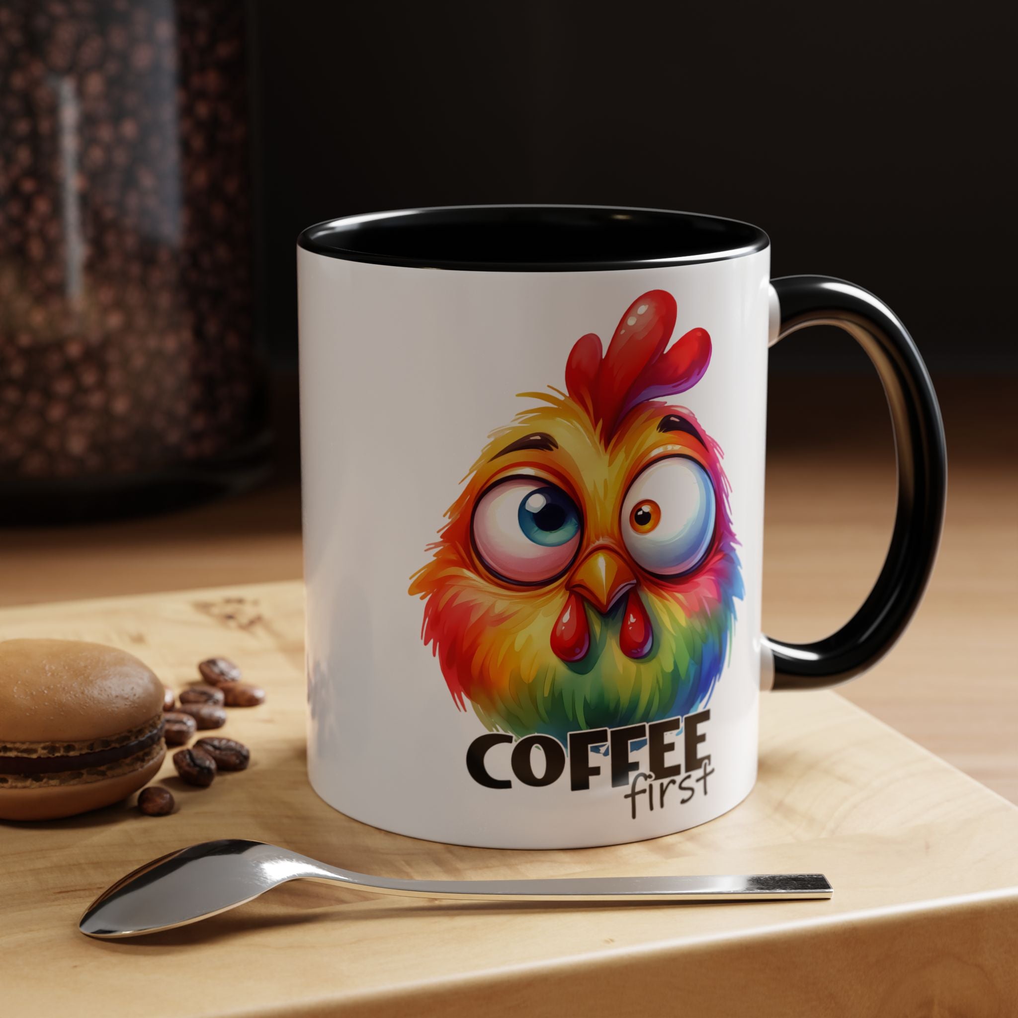 Coffee First – Colorful Chicken Mug