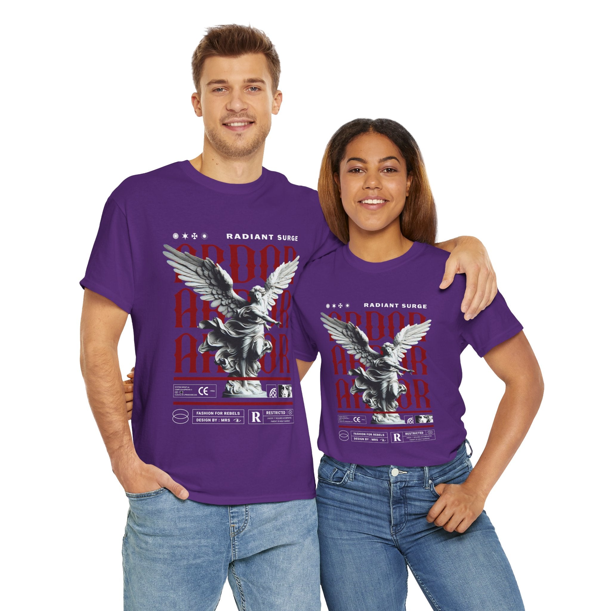"Divine Angel" - Gothic Black & White T-Shirt Design