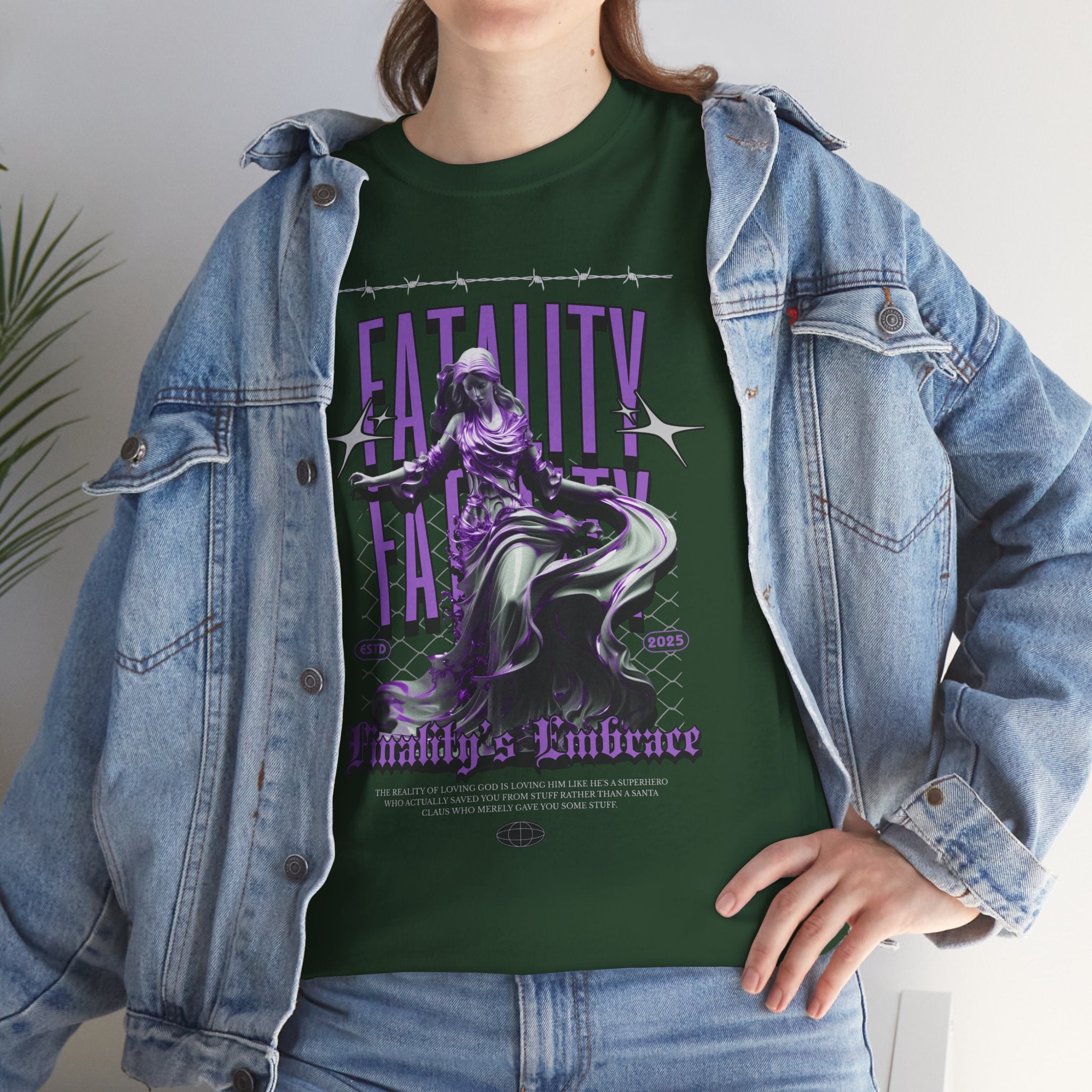 "Fatality's Embrace" Flowing Violet Statue - Gothic Digital Art