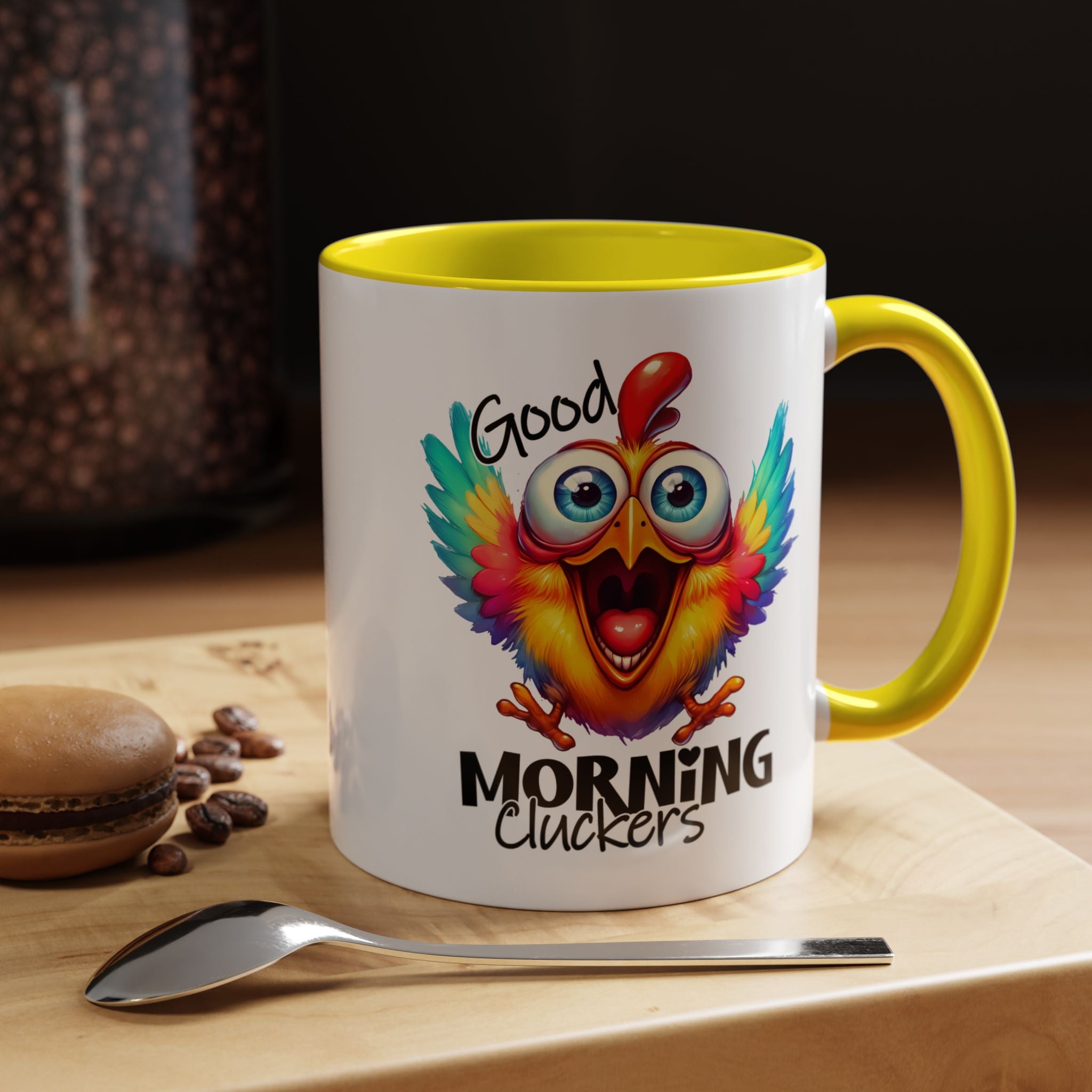 Good Morning Cluckers – Cheerful Chicken Mug