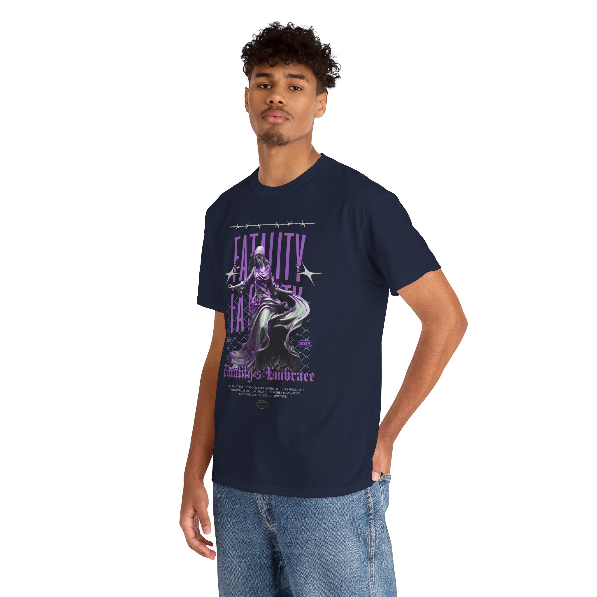 "Fatality's Embrace" Flowing Violet Statue - Gothic Digital Art