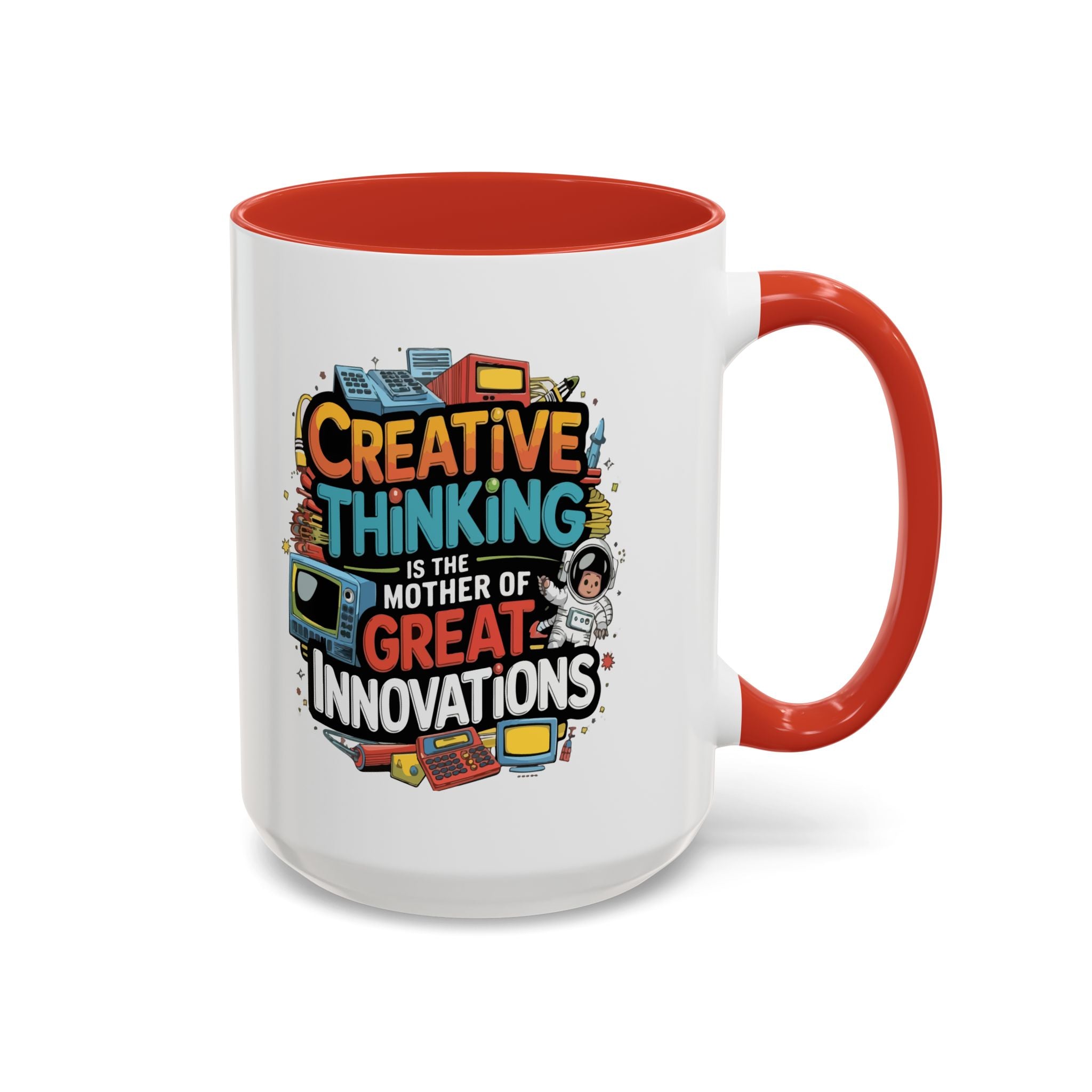 Creative Thinking Coffee Mug – 11oz Inspirational Quote, Colorful Interior