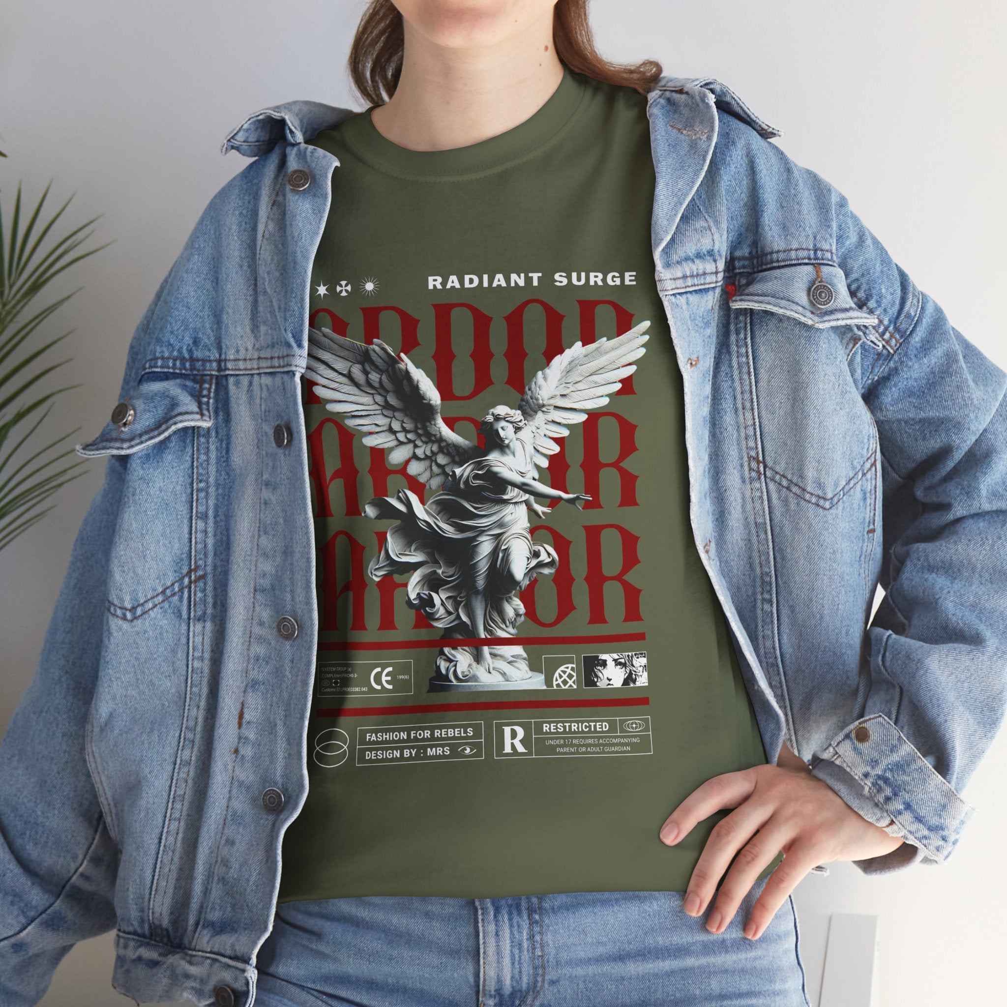 "Divine Angel" - Gothic Black & White T-Shirt Design