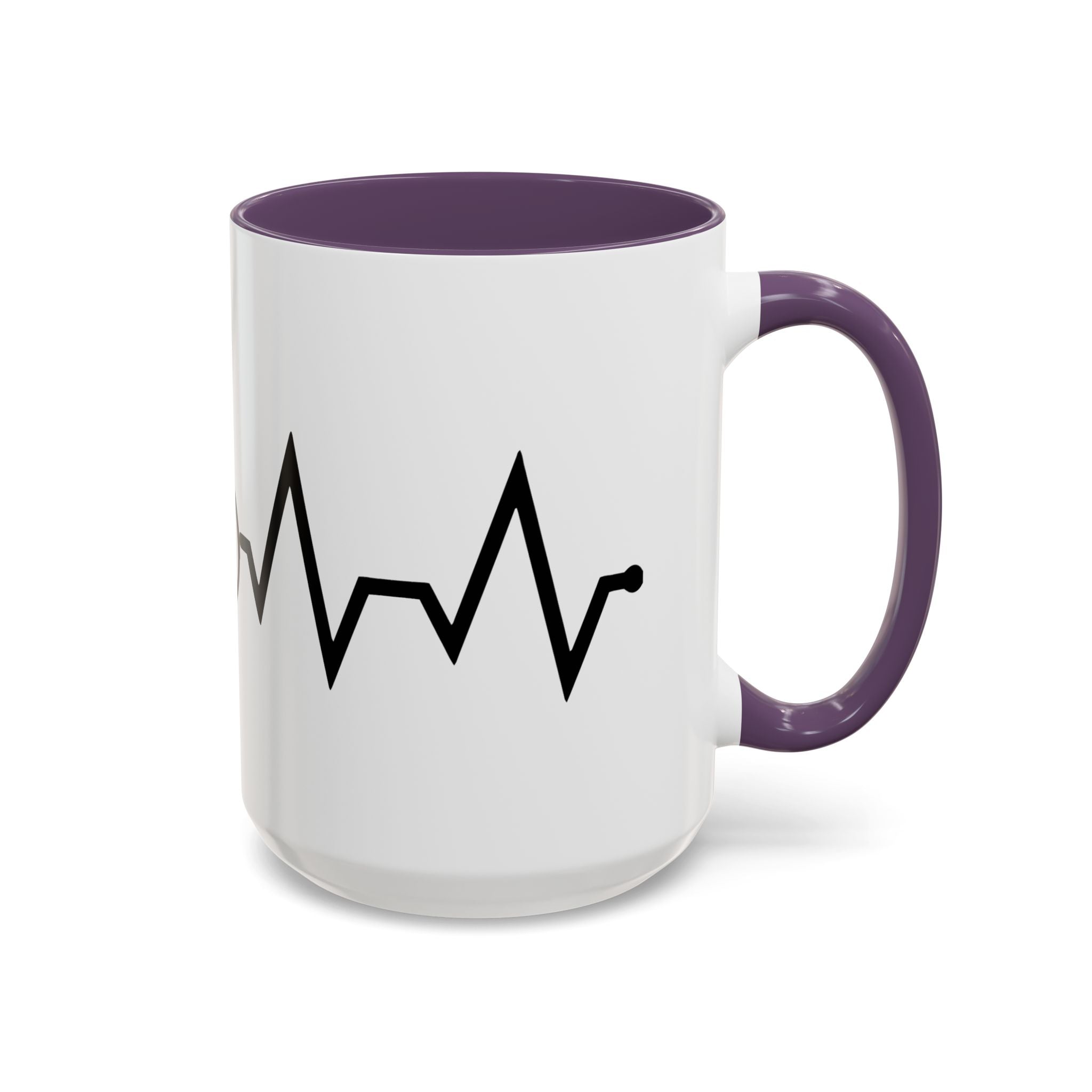 Cycling Lifeline Coffee Mug – 11oz & 15oz Bicycle Heartbeat Design, Colorful Interior