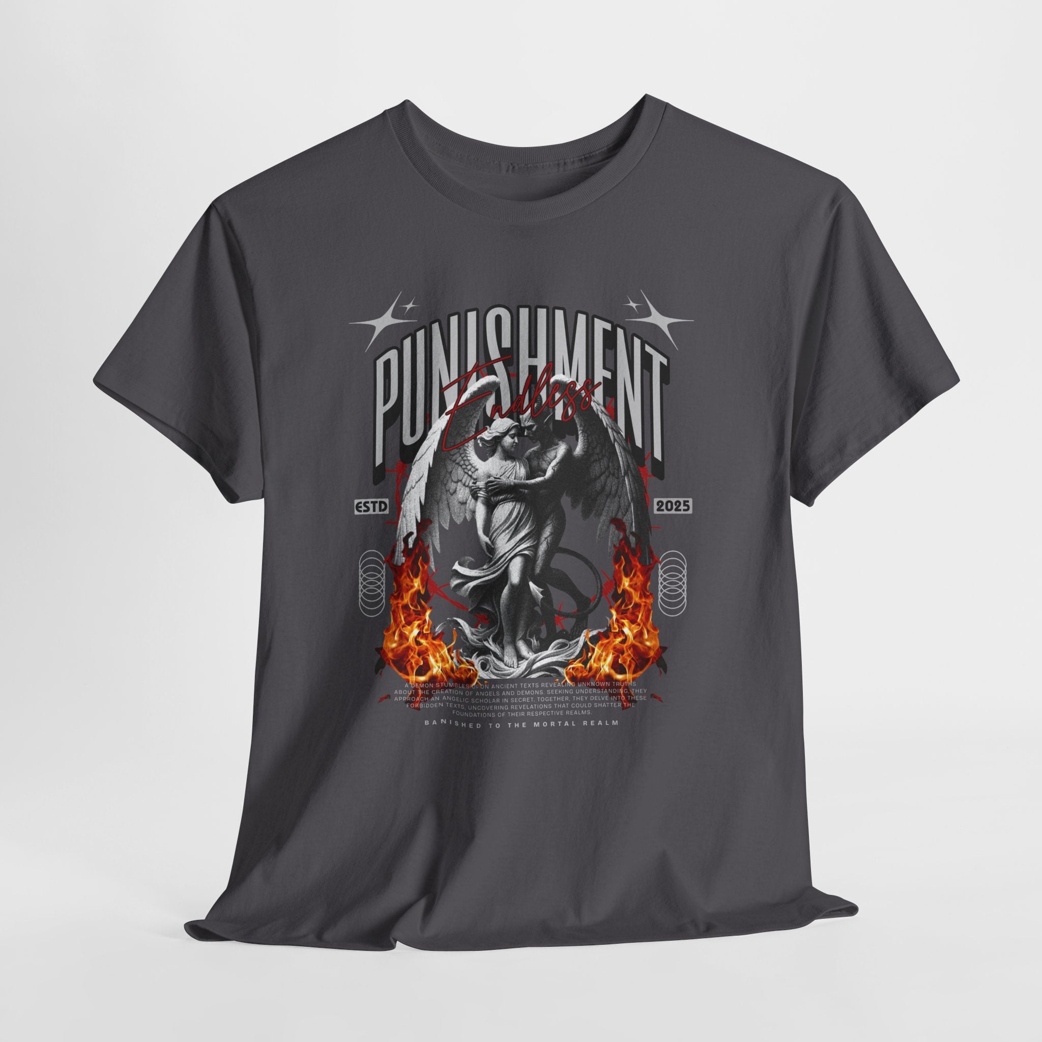 Endless Punishment: Angel & Demon Embrace Streetwear Graphic