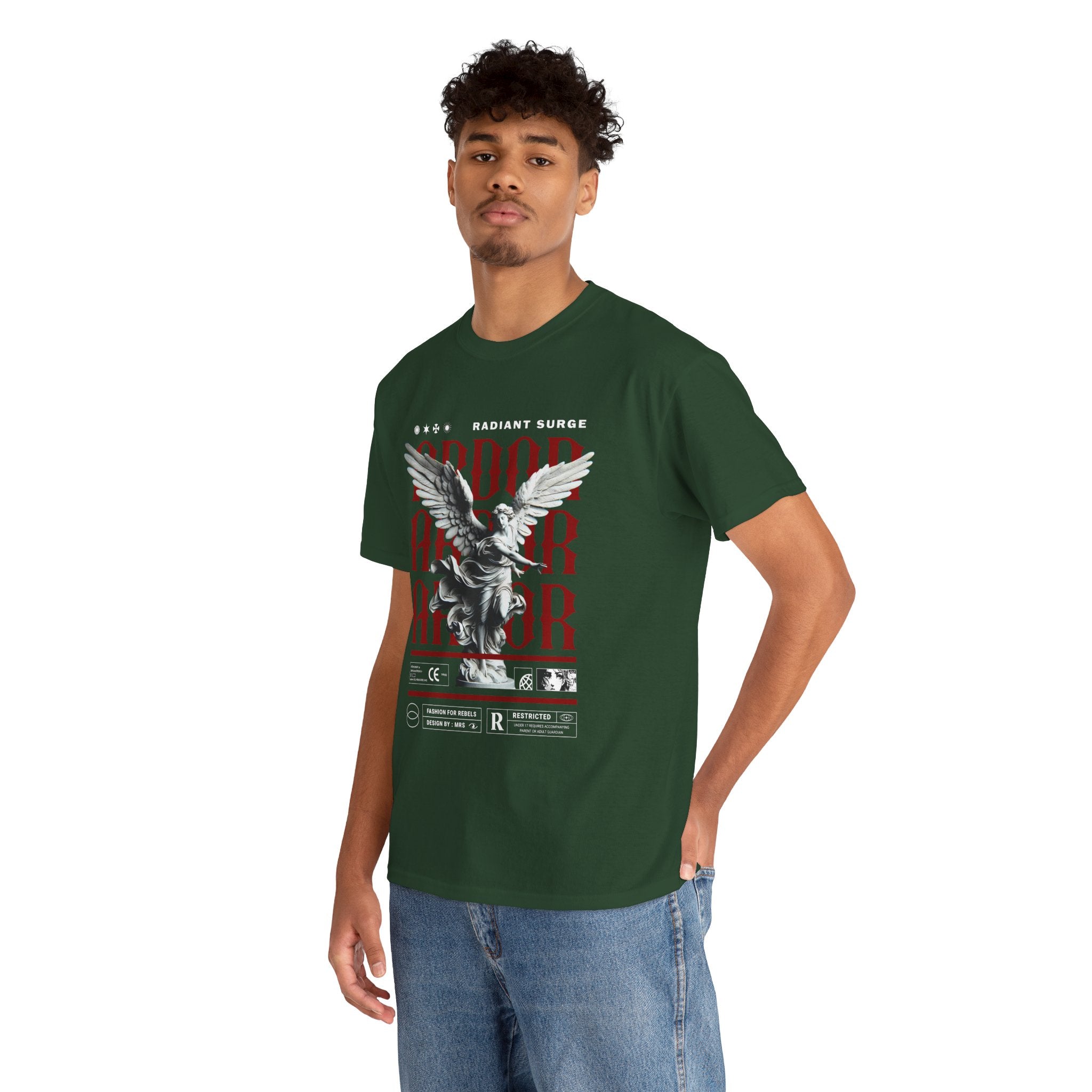 "Divine Angel" - Gothic Black & White T-Shirt Design